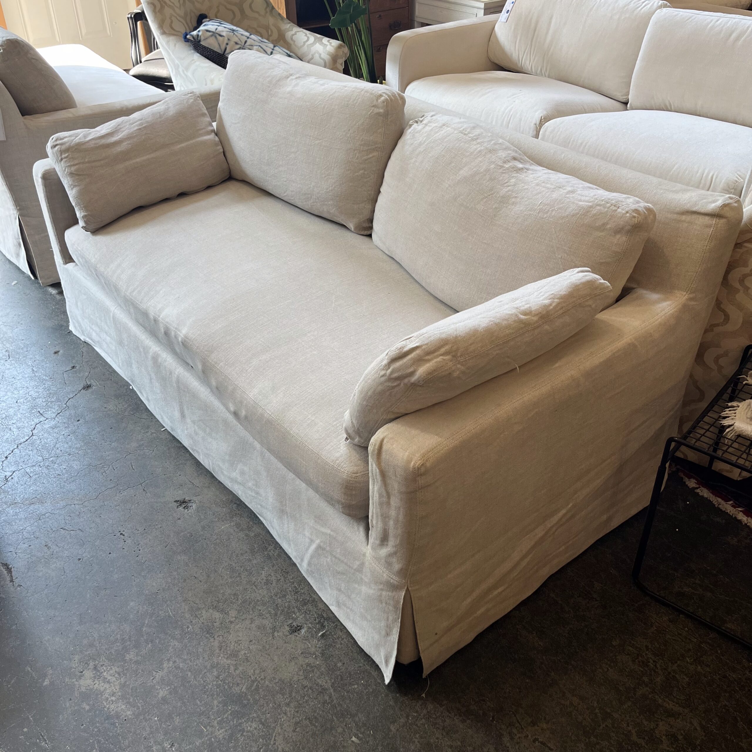 RH Belgian Linen Track Arm Sofa - Coast Consignment