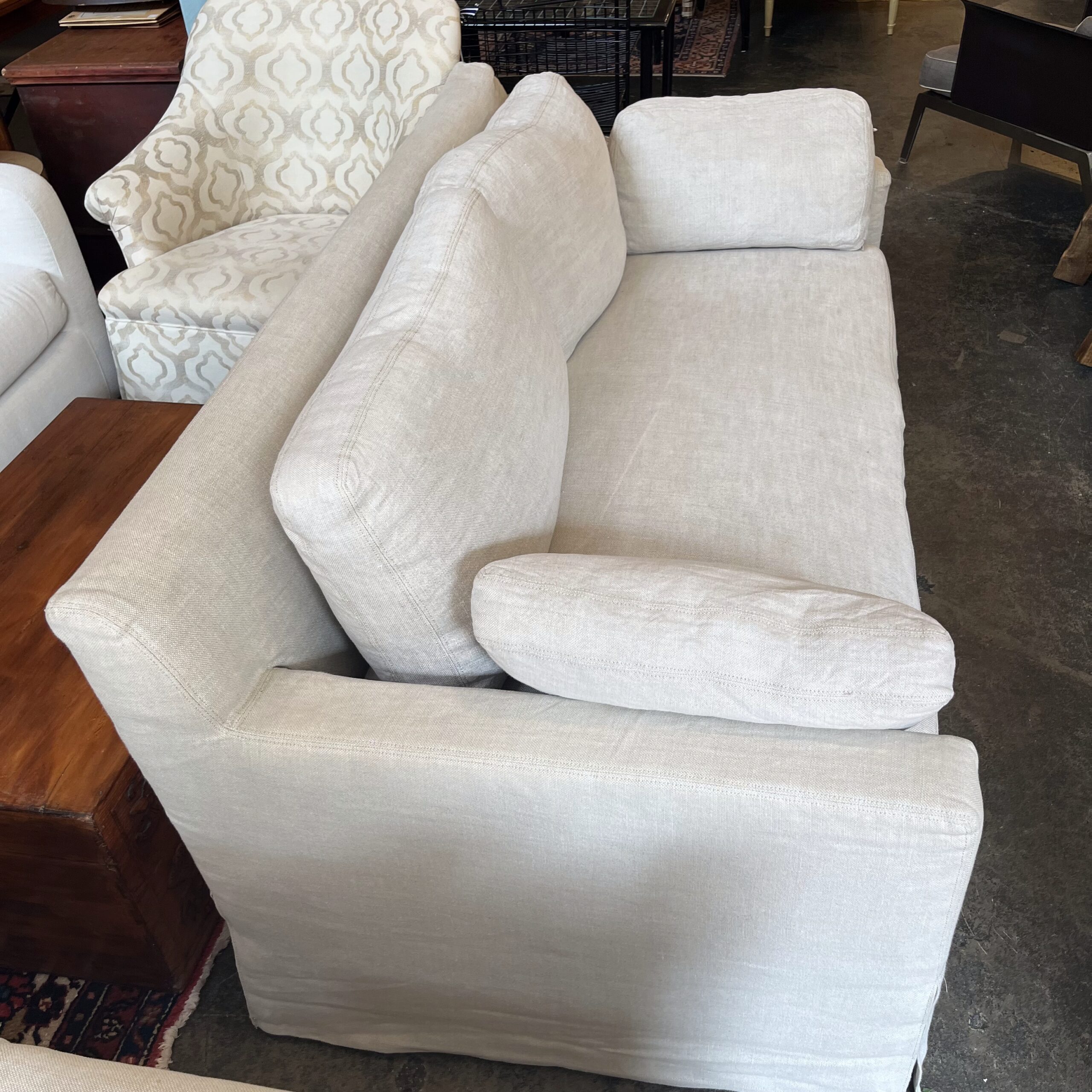 RH Belgian Linen Track Arm Sofa - Coast Consignment