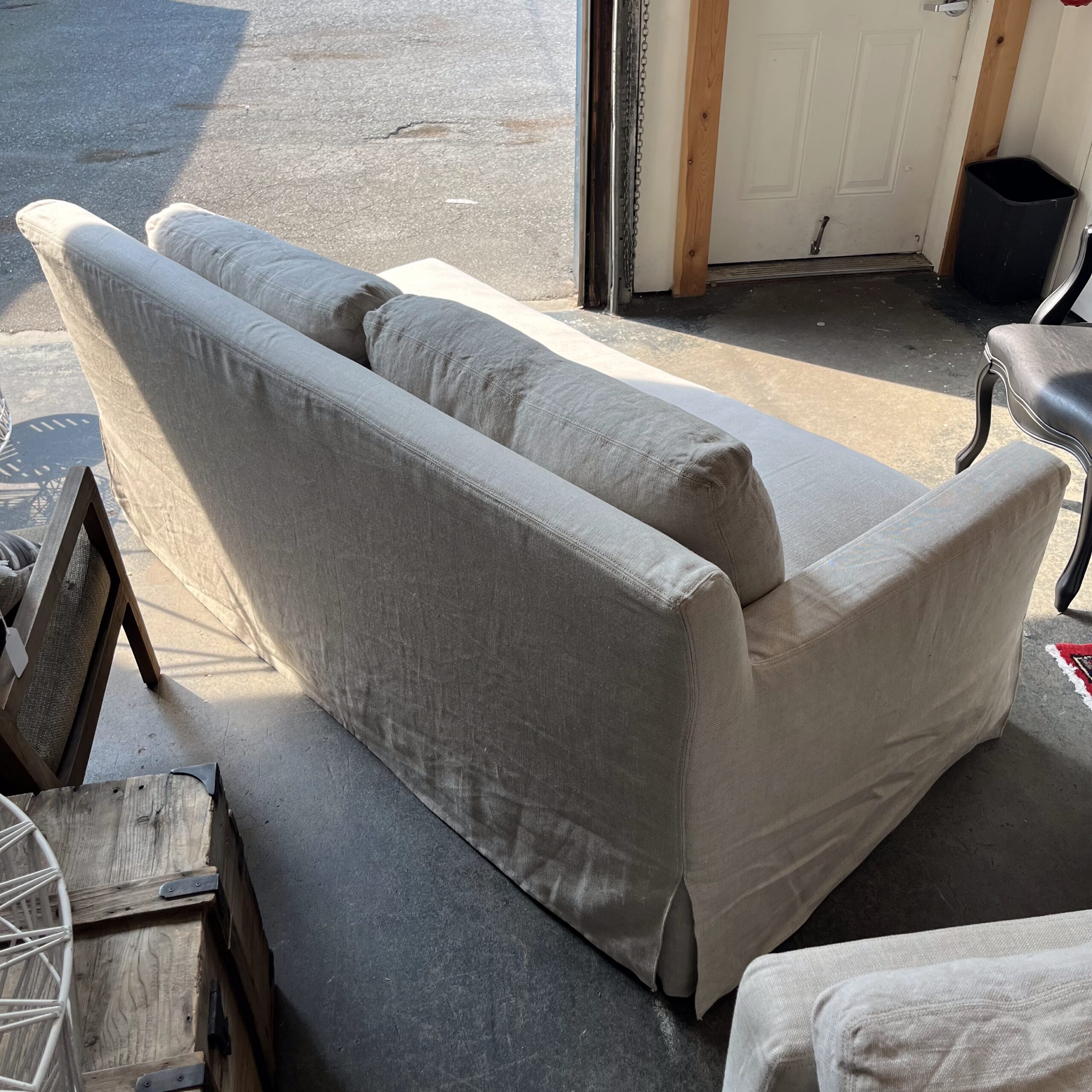 RH Belgian Linen Single Arm Sofa - Coast Consignment
