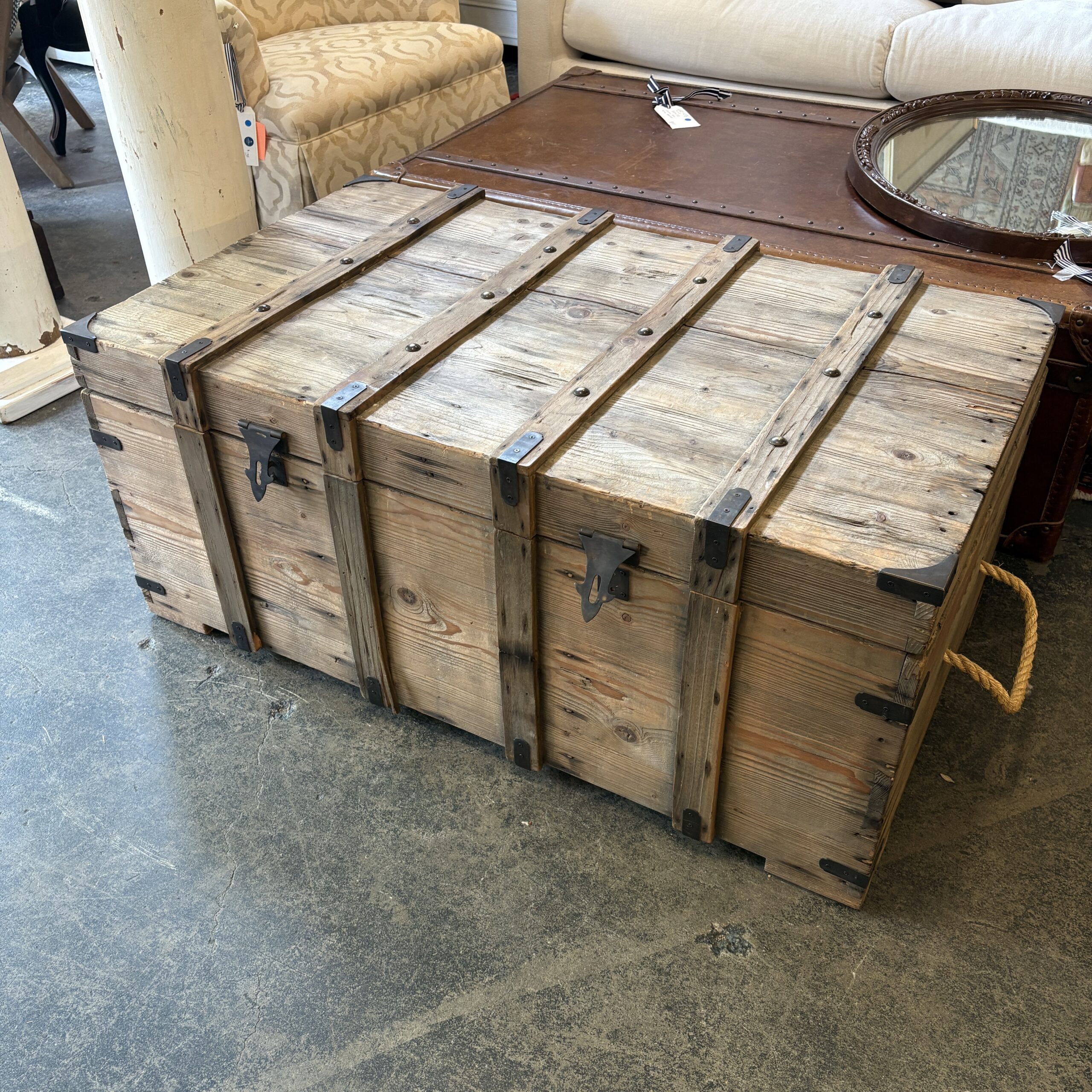Antique Wooden Foot Locker - Coast Consignment