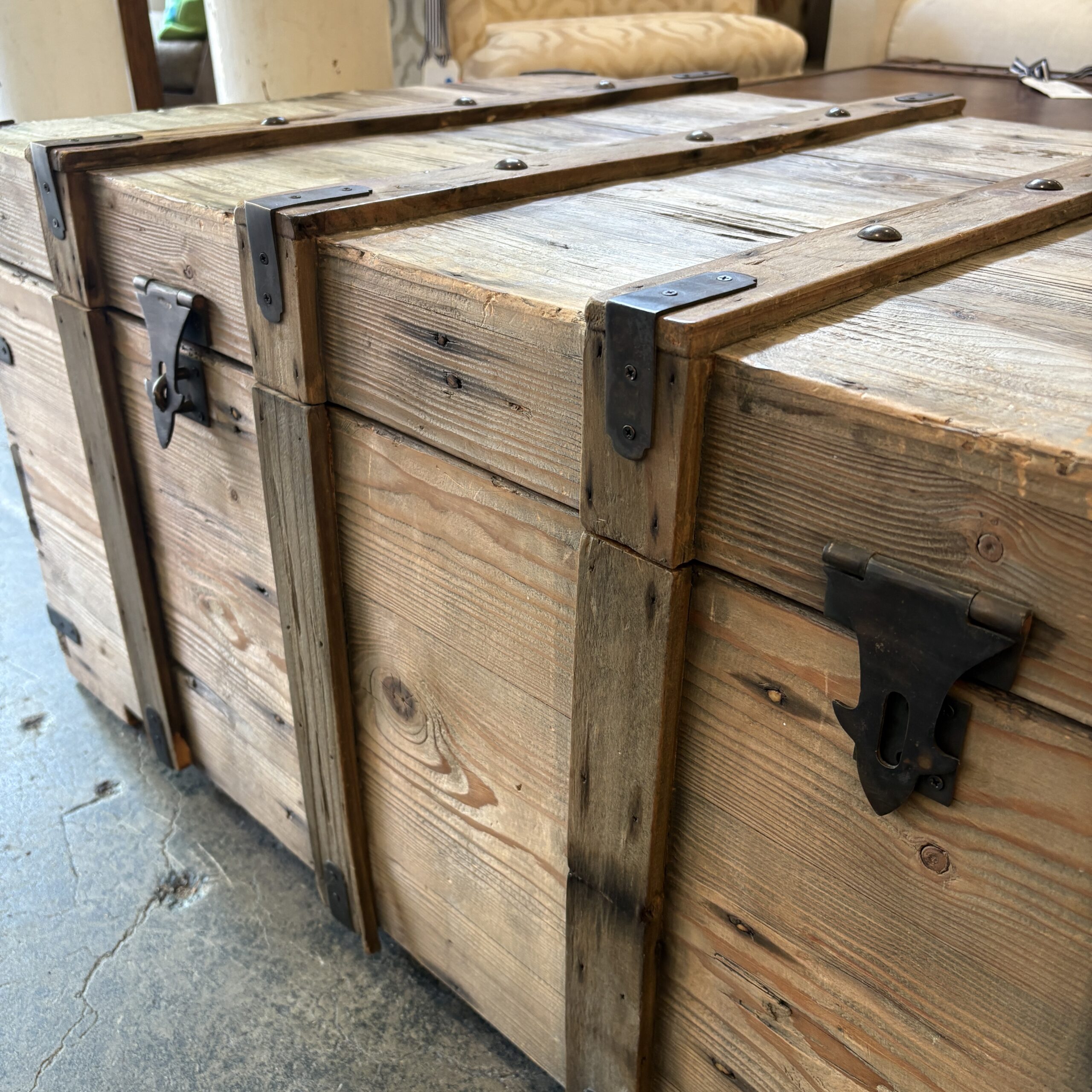 Antique Wooden Foot Locker - Coast Consignment