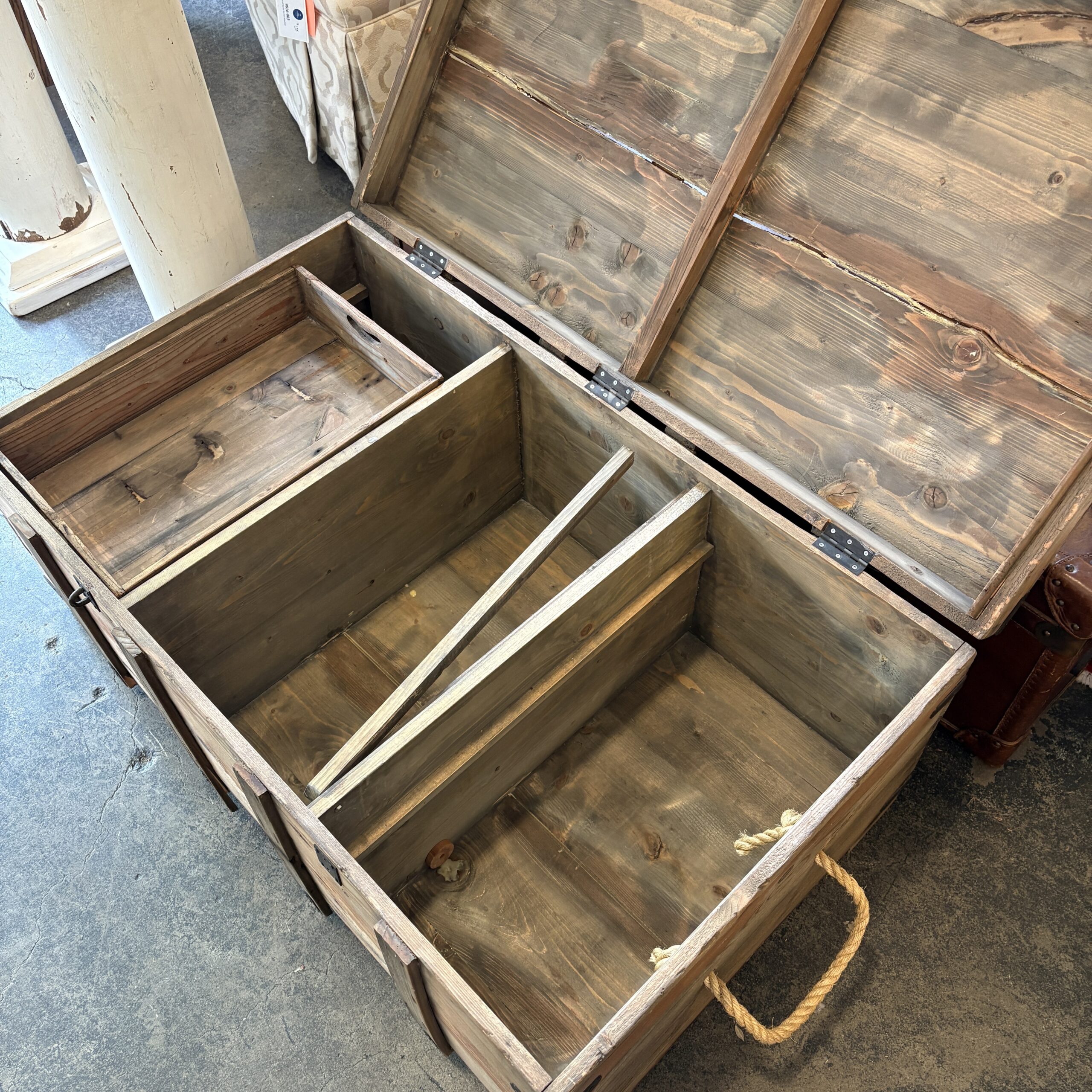 Antique Wooden Foot Locker - Coast Consignment
