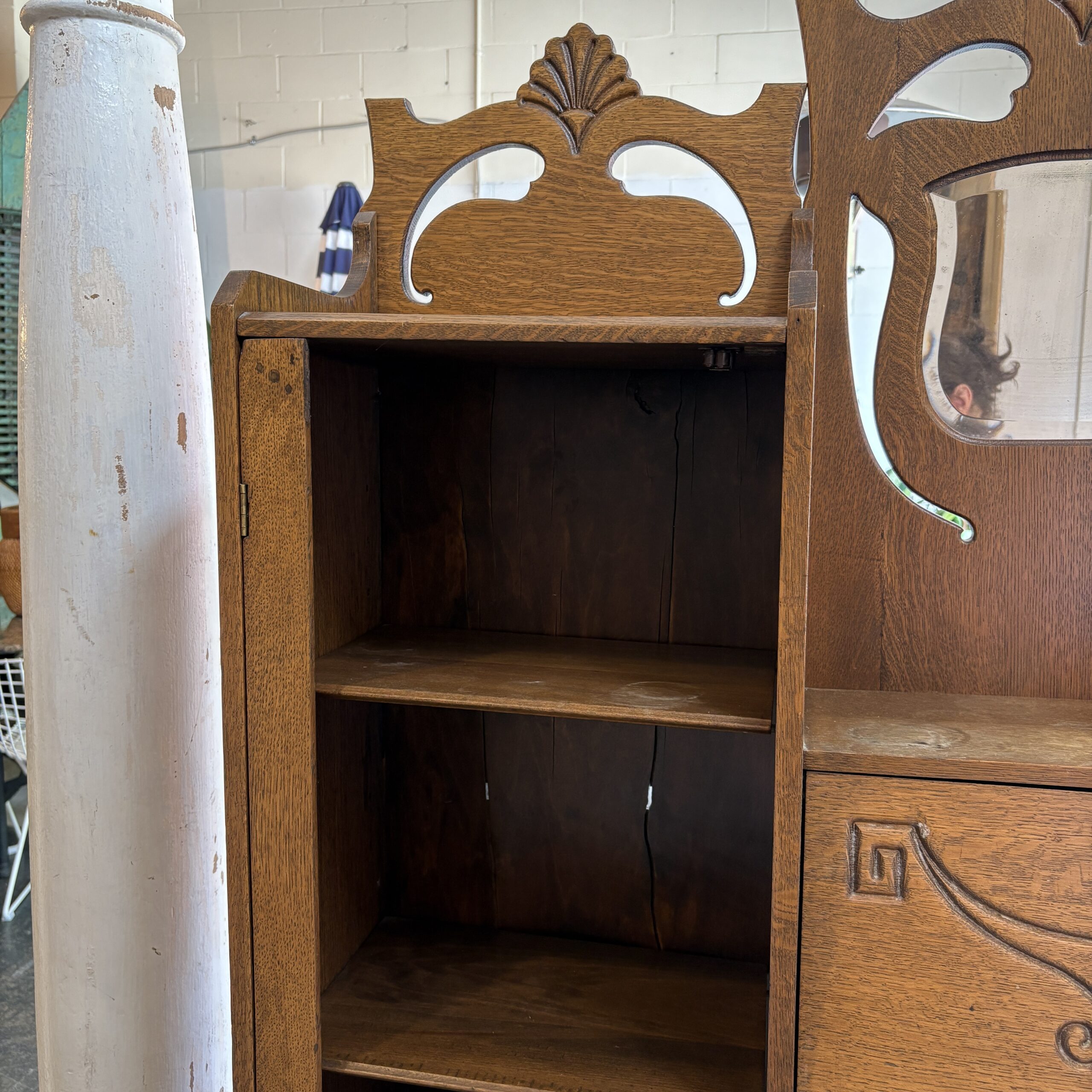 Antique Victorian Secrétaire Desk with Bookcase - Coast Consignment