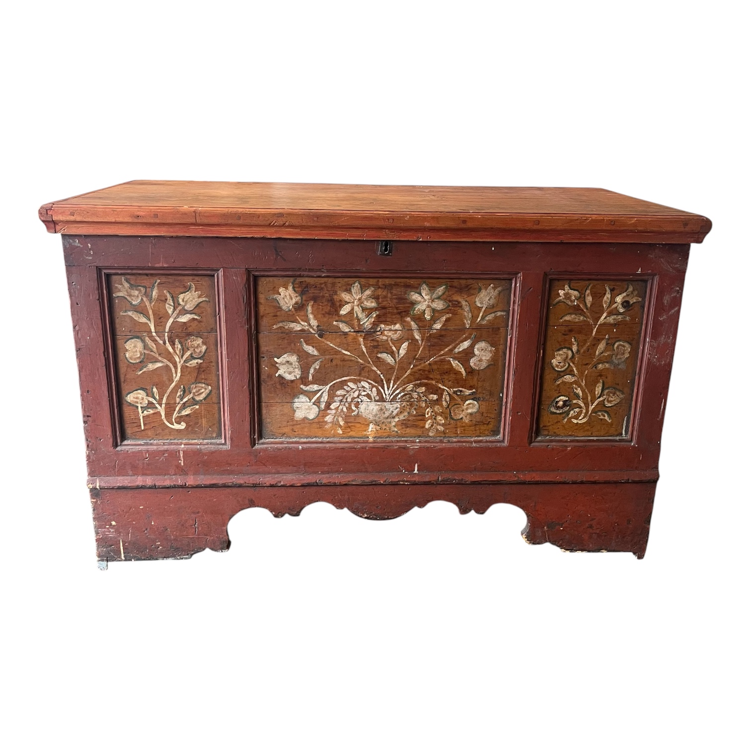 Antique Pine Painted Chest - Coast Consignment