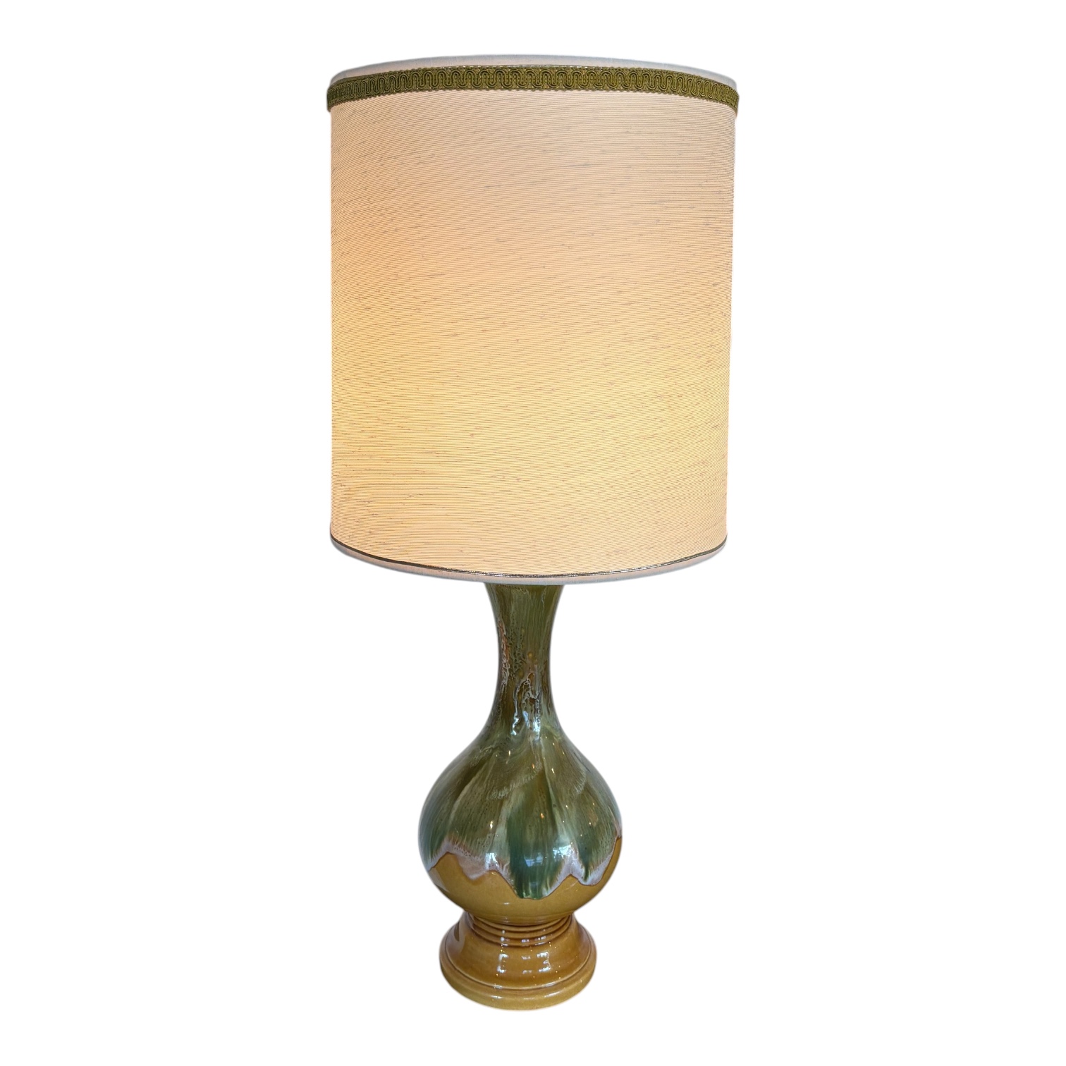 Pair of MCM Drip Glazed Ceramic Table Lamps - Coast Consignment