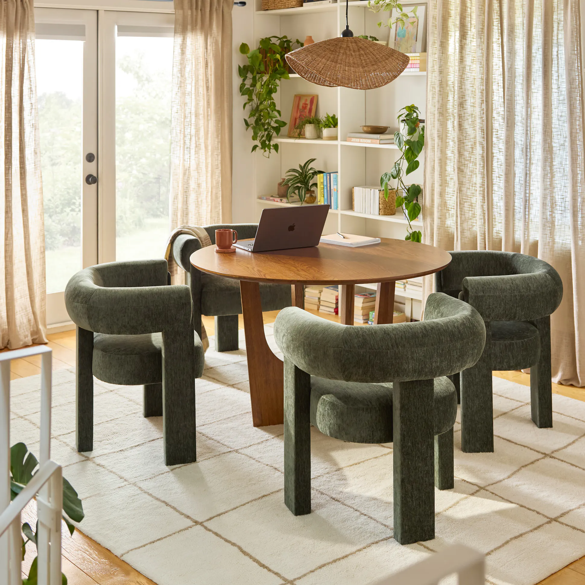 Set of 4 Melange Green Velvet Dining Chairs - Coast Consignment