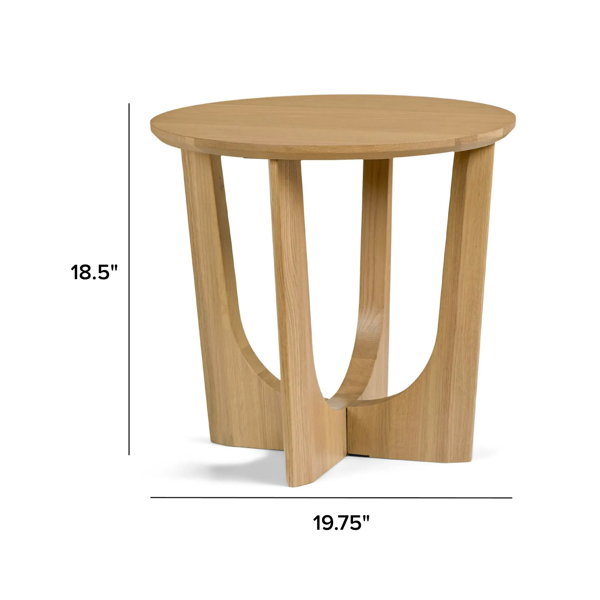 Round White Oak Side Table - Coast Consignment
