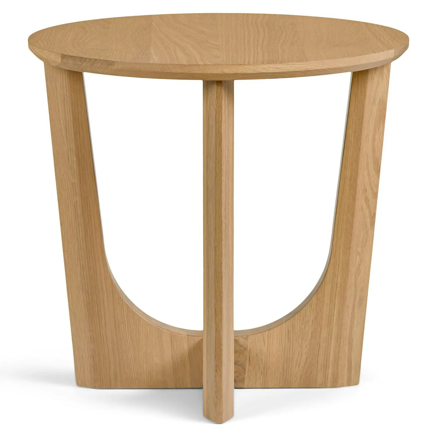 Round White Oak Side Table - Coast Consignment