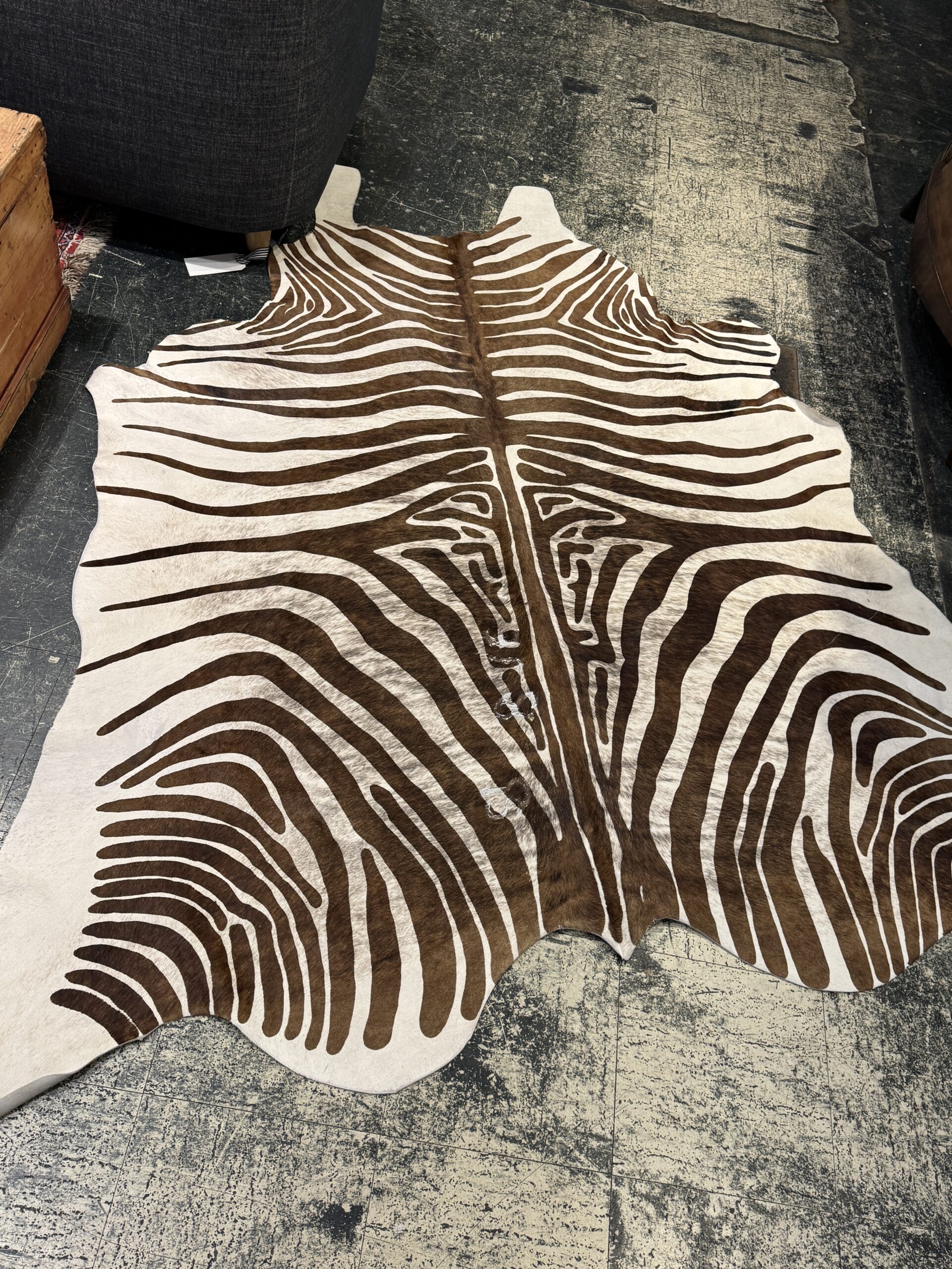 Zebra Print Cowhide Rug - Coast Consignment