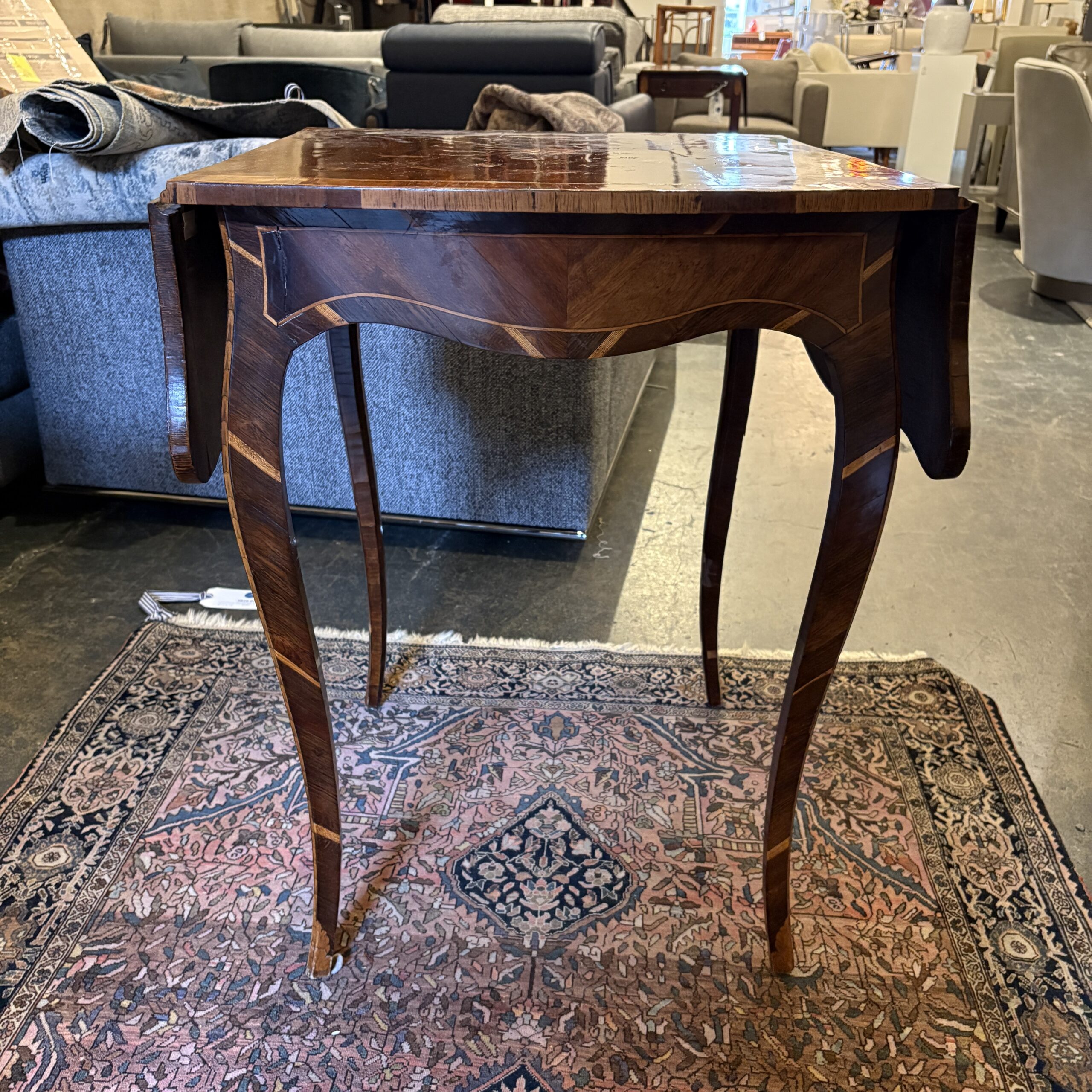 Antique French Louis XV Style Drop-Leaf Table - Coast Consignment
