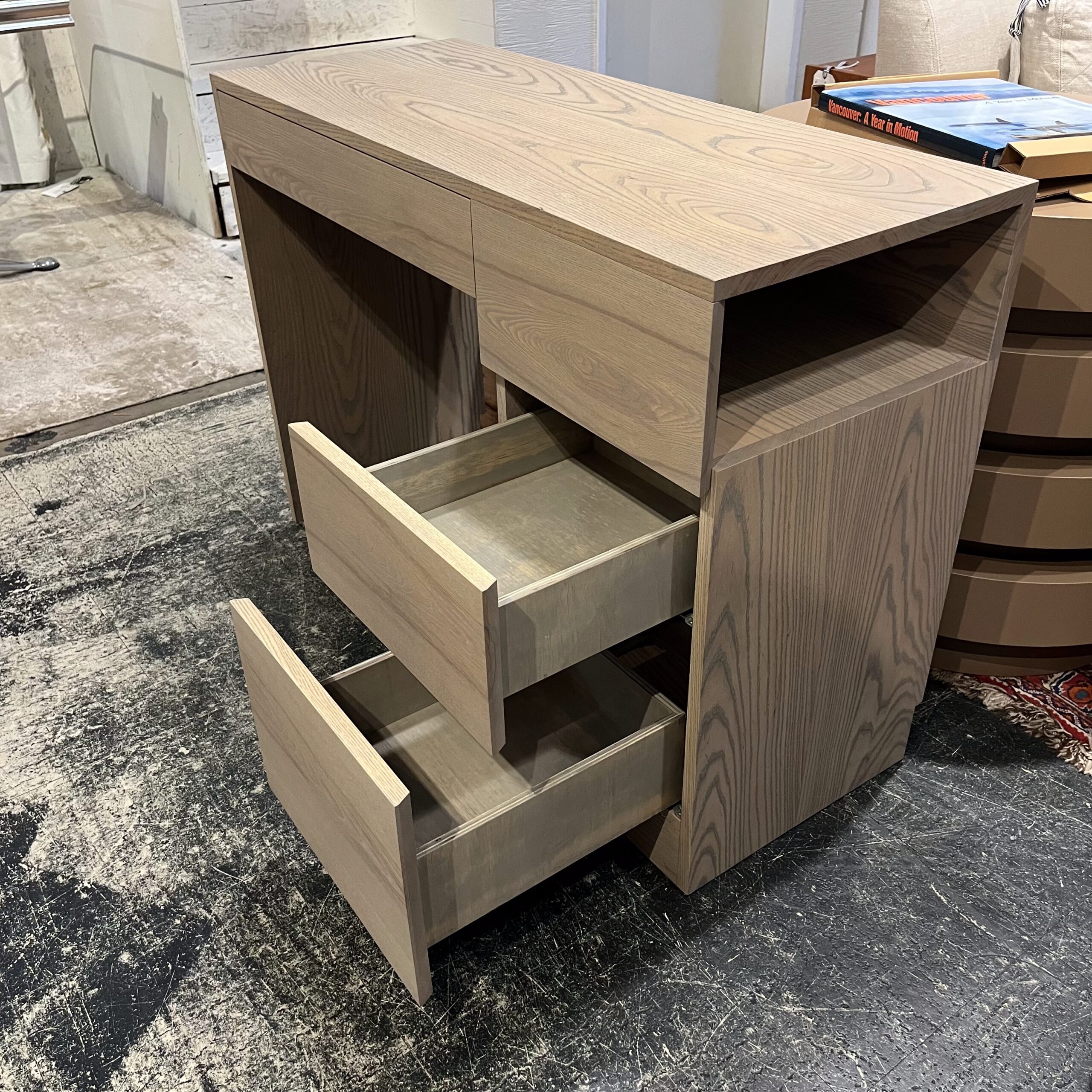 Custom Made Ash Wood Vanity - Coast Consignment