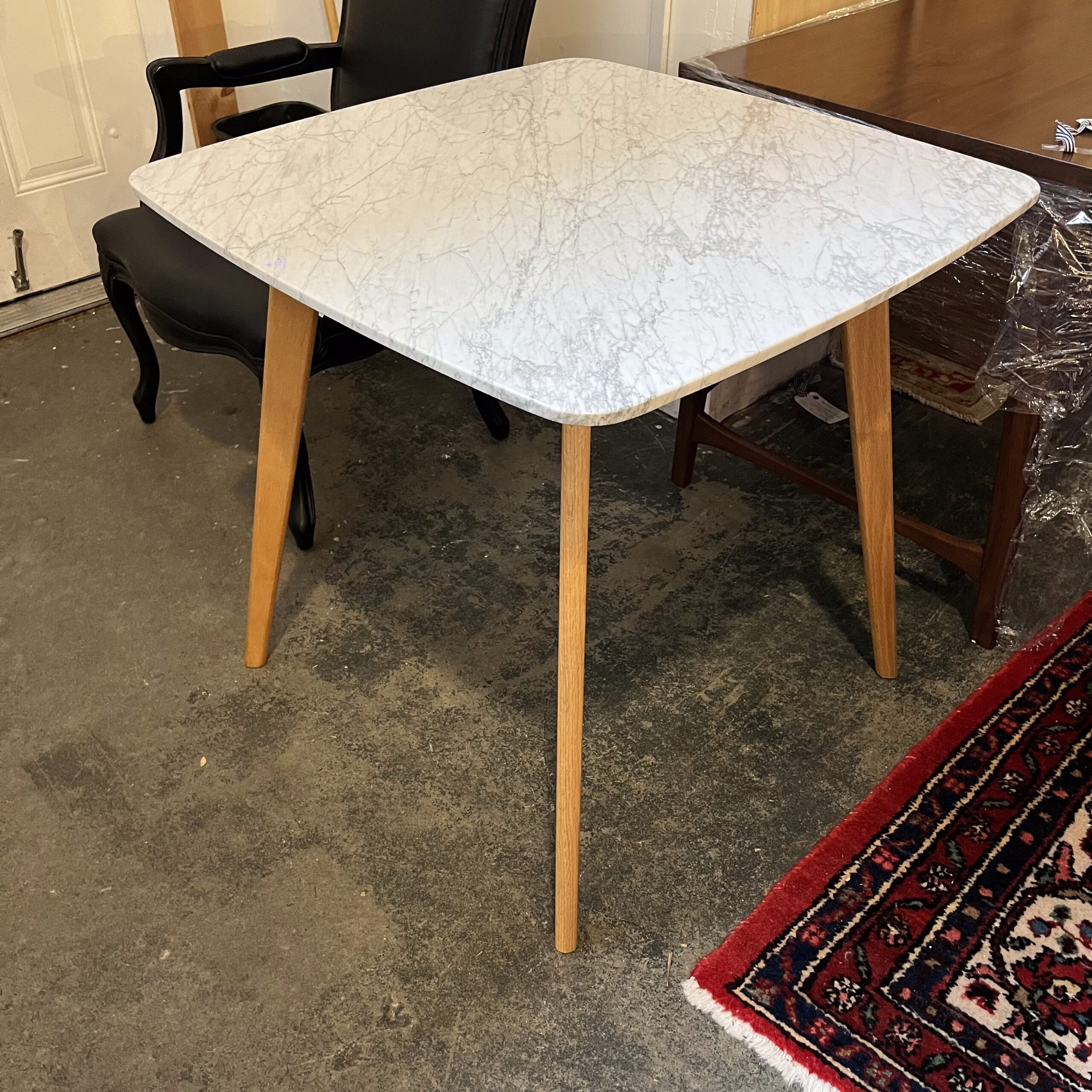 Oak Café Table with Marble Top - Coast Consignment
