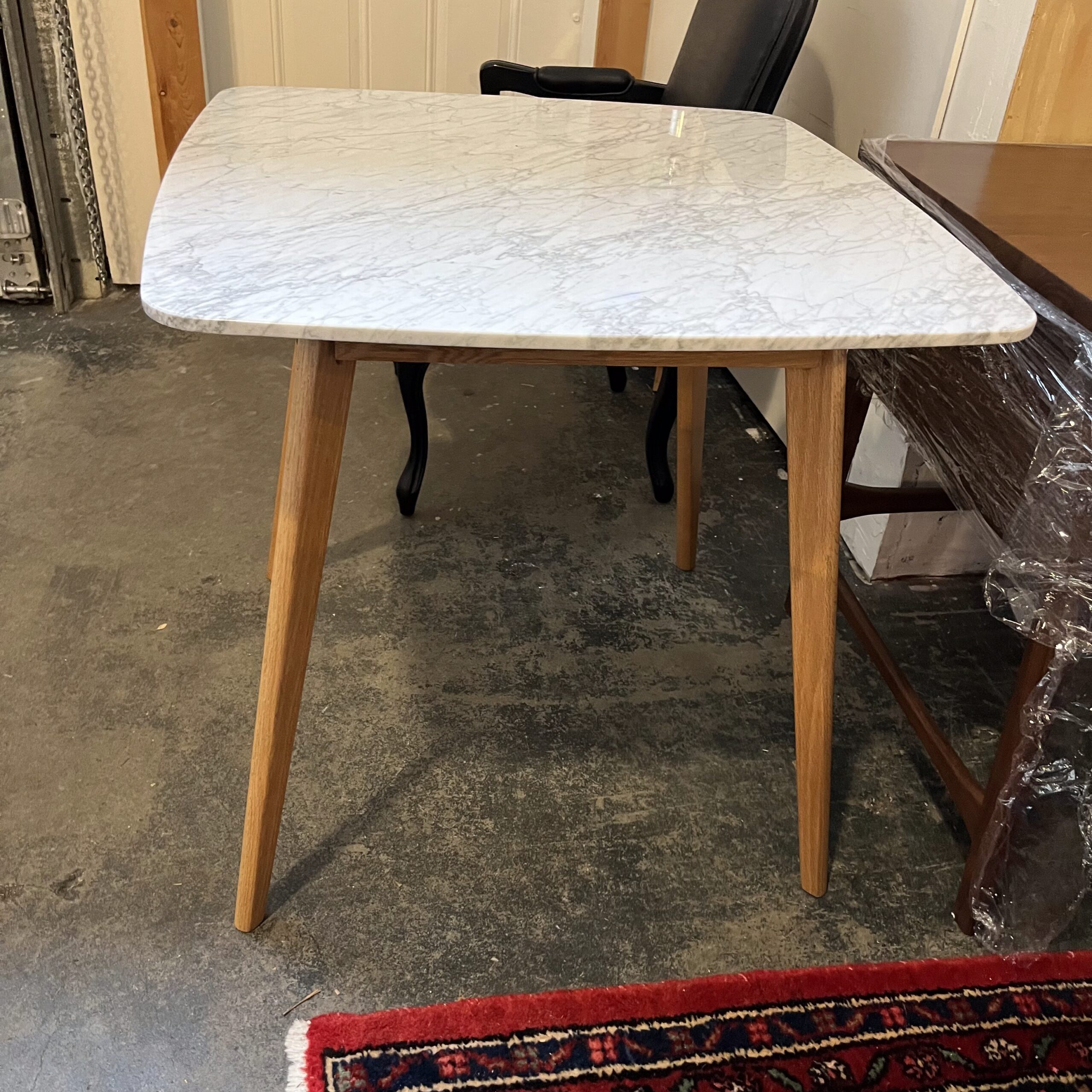 Oak Café Table with Marble Top - Coast Consignment