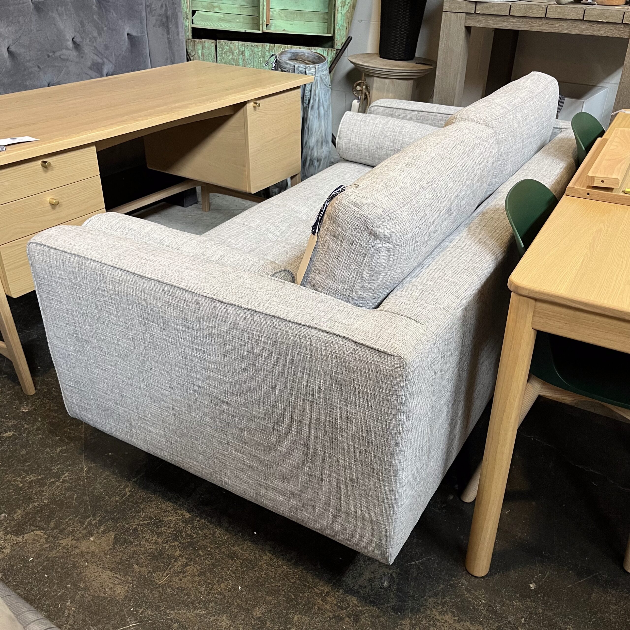 Stone Gray Tufted Loveseat - Coast Consignment