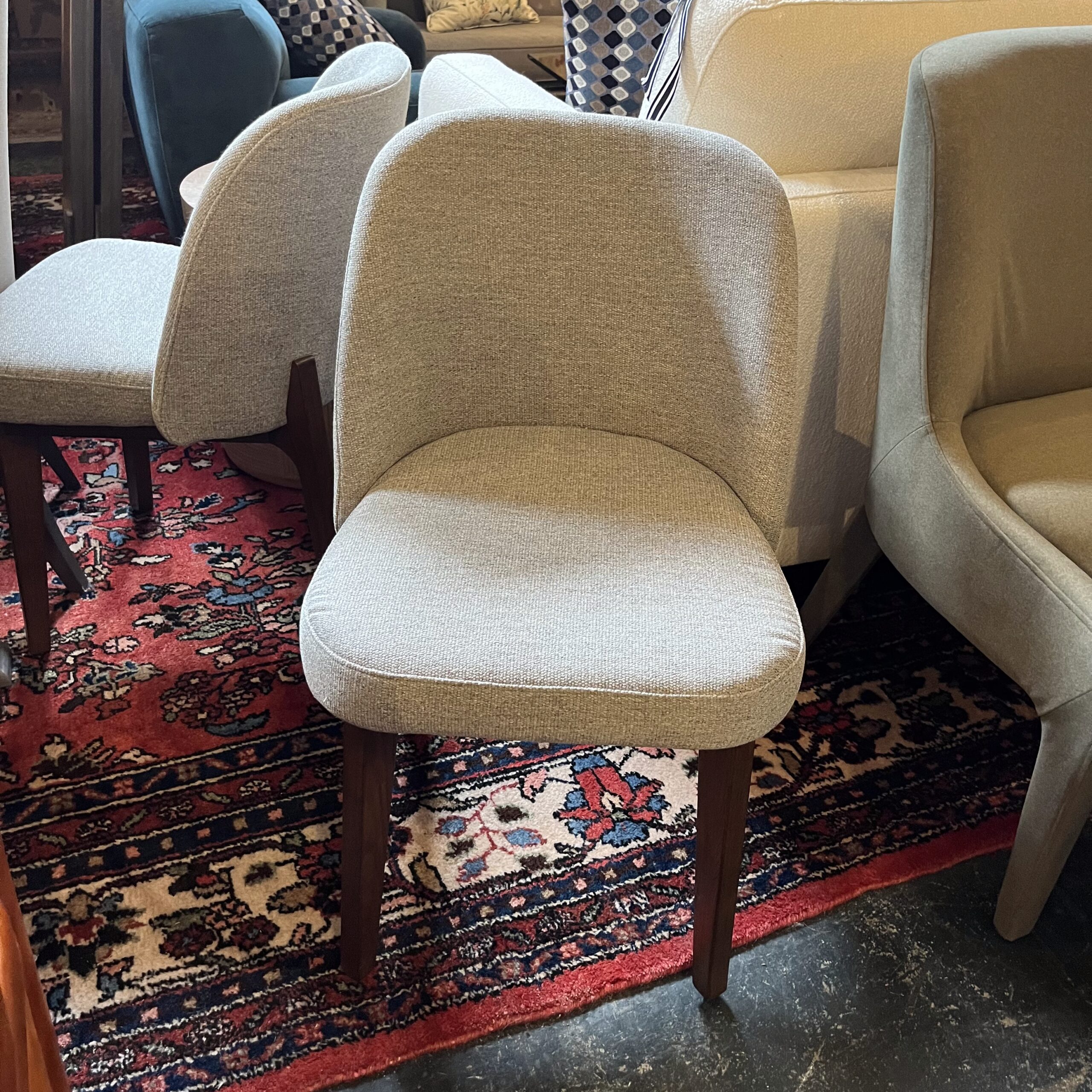 Walnut and Camellia Gray Dining Chair - Coast Consignment