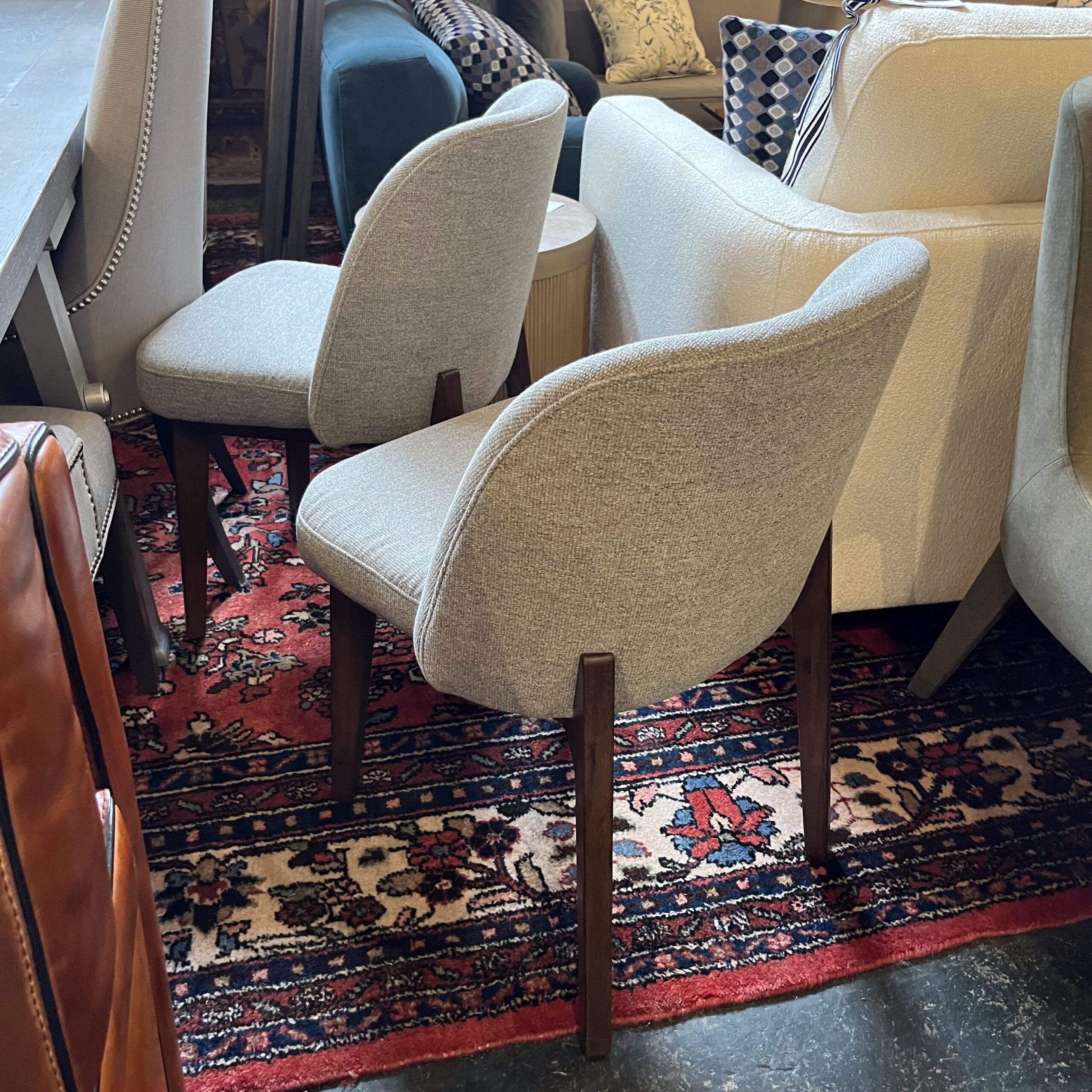 Walnut and Camellia Gray Dining Chair - Coast Consignment