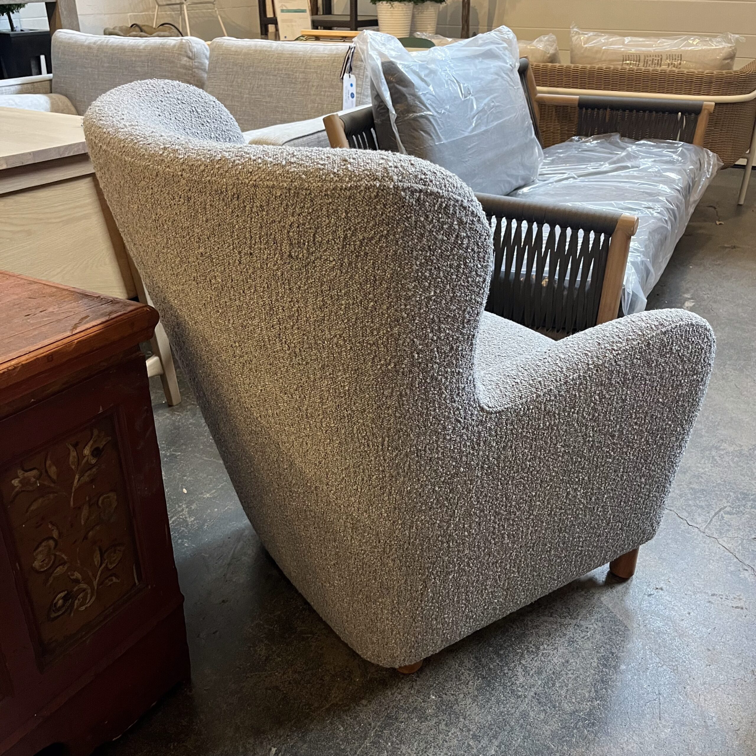 Bijou Gray Bouclé Lounge Chair - Coast Consignment