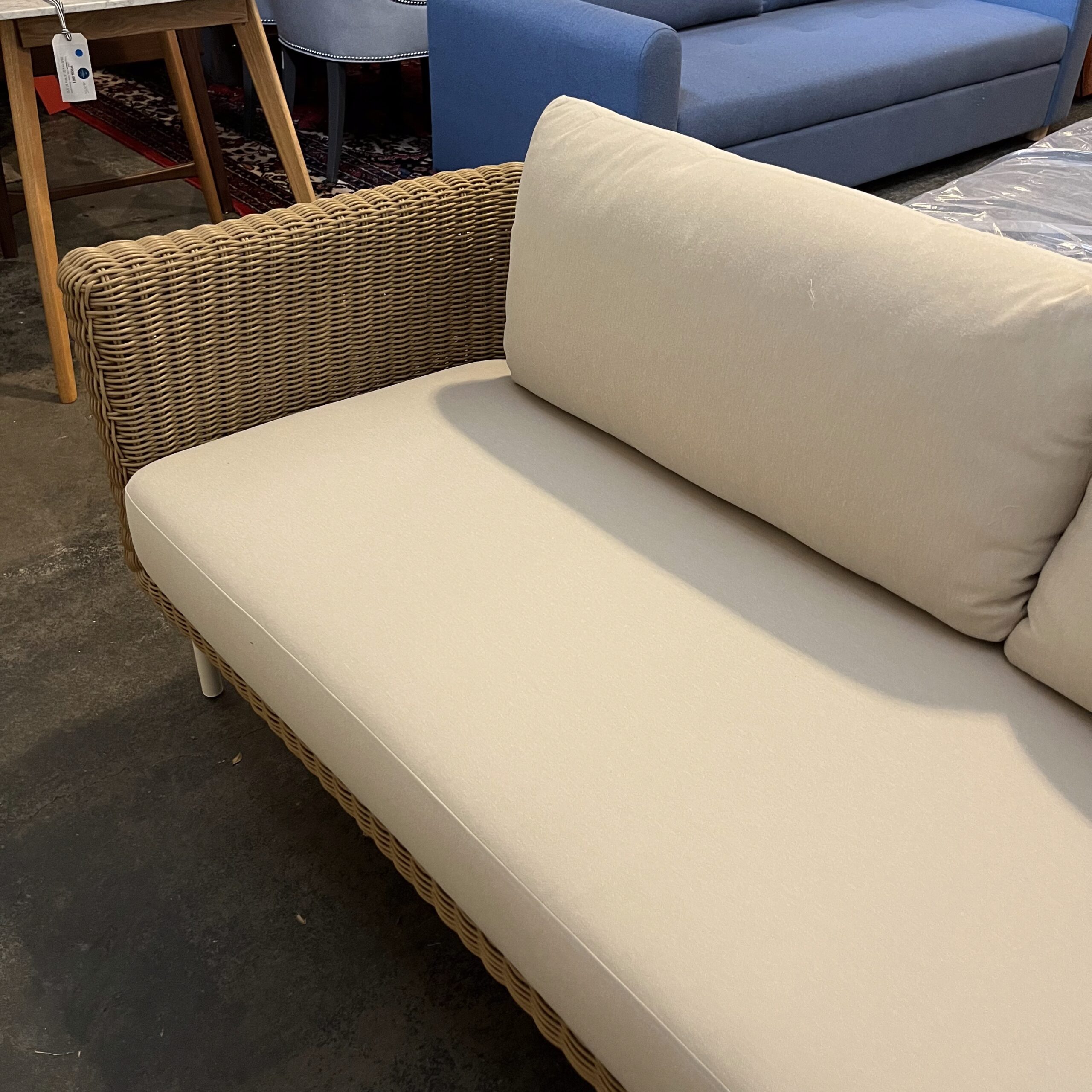 Dravite Ivory Outdoor Loveseat - Coast Consignment