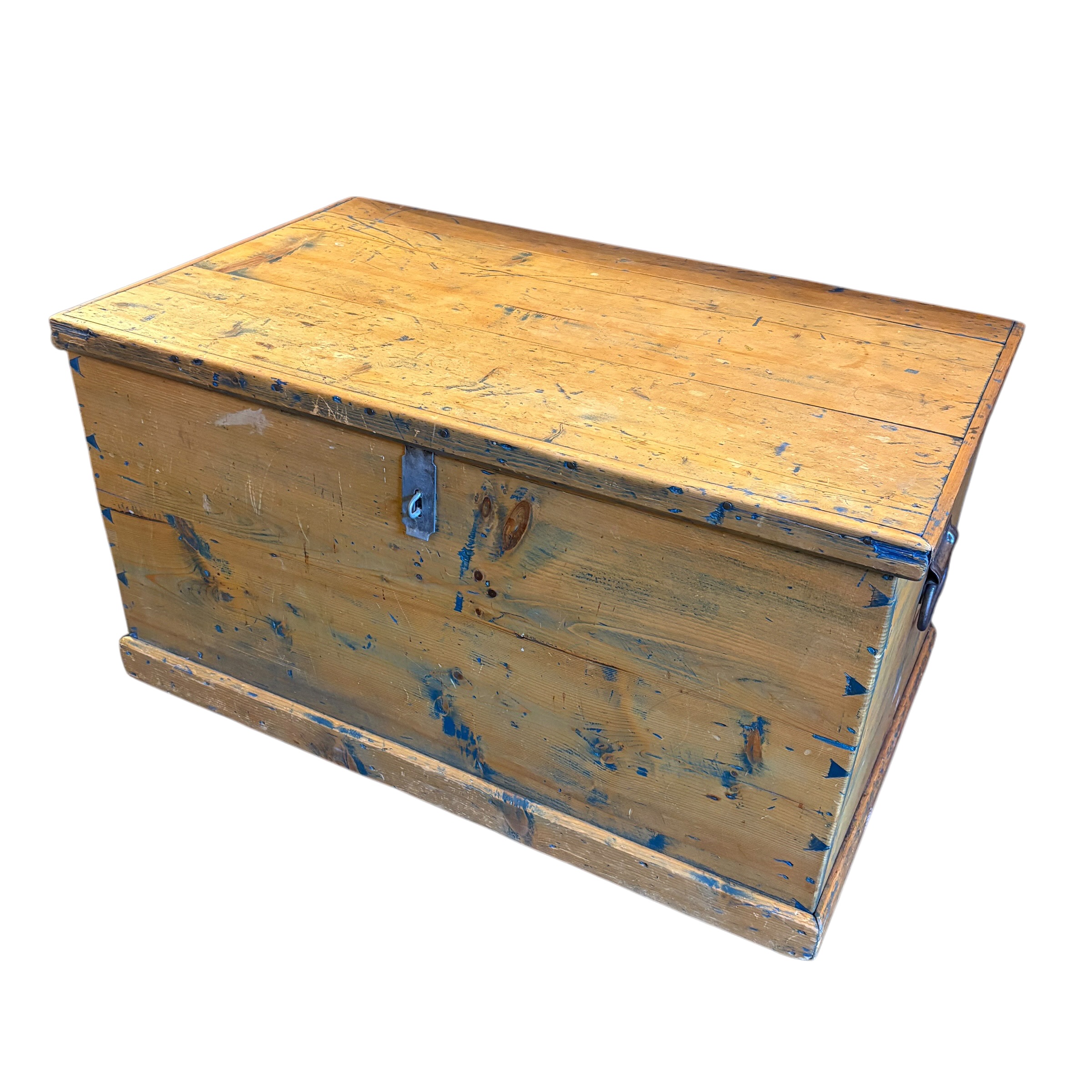 Antique Pine Blanket Box with Distressed Paint - Coast Consignment