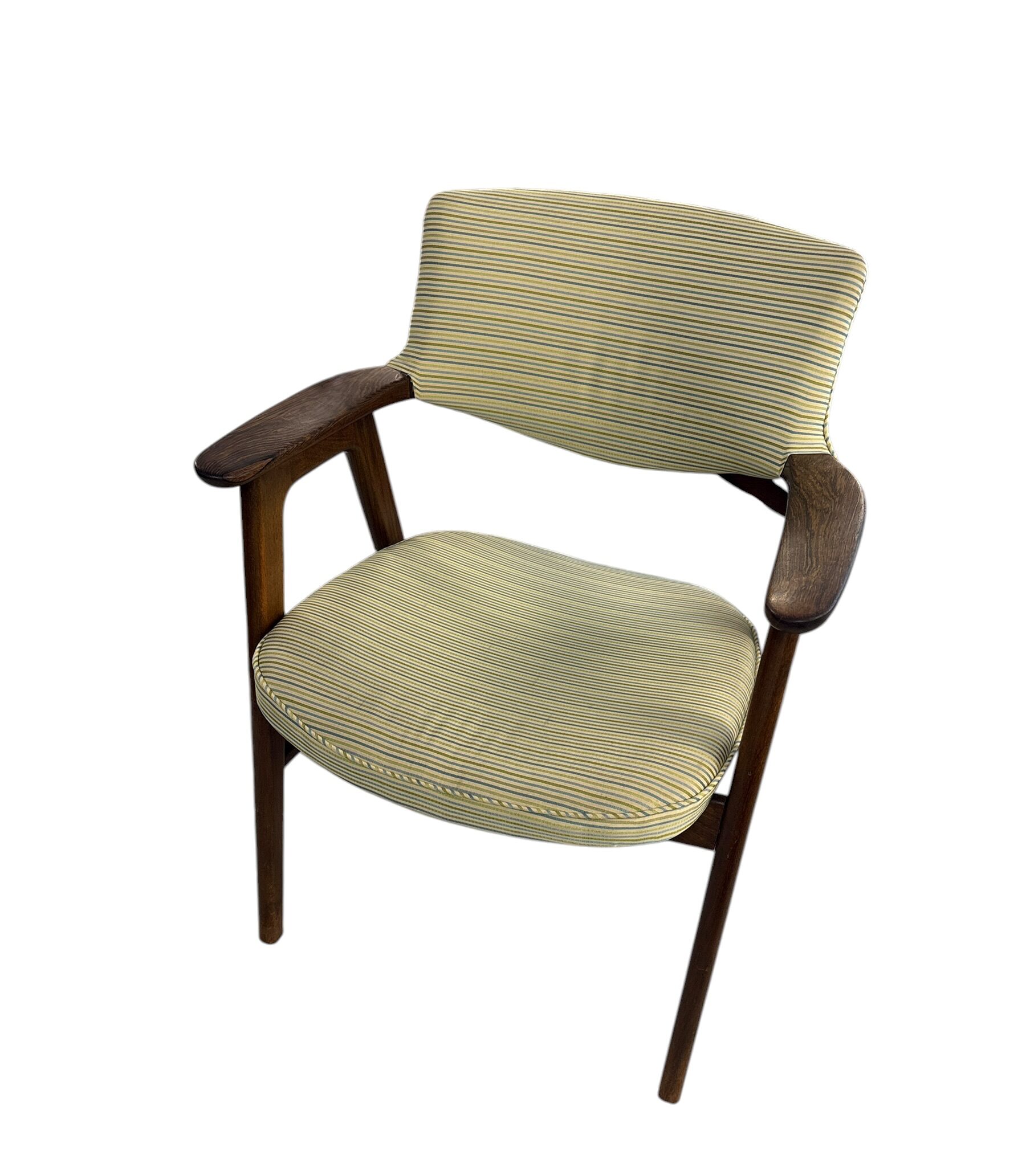 Vintage Upholstered Armchair with Wood Arms - image 1
