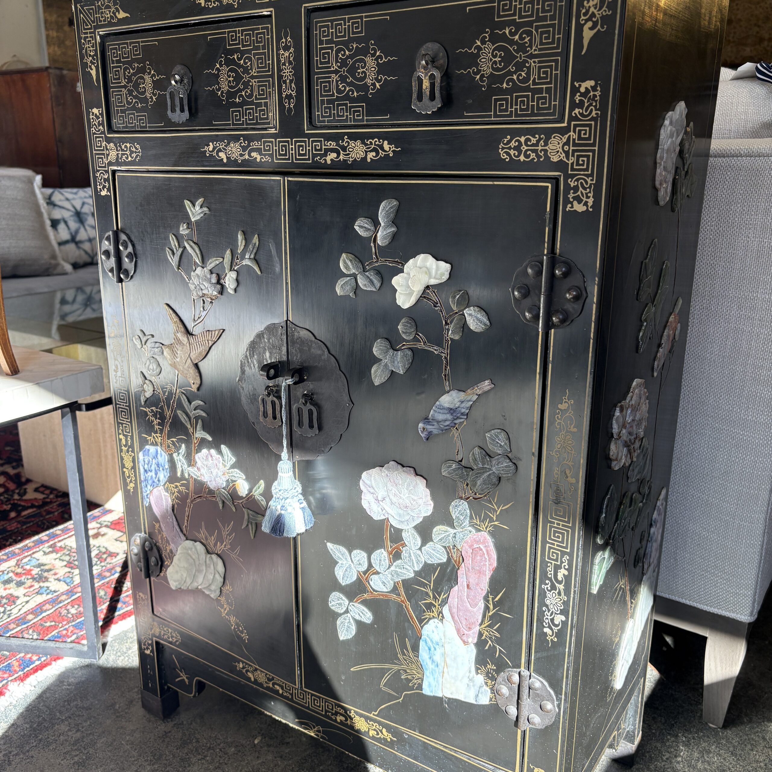 Chinese Lacquered Cabinet - Coast Consignment