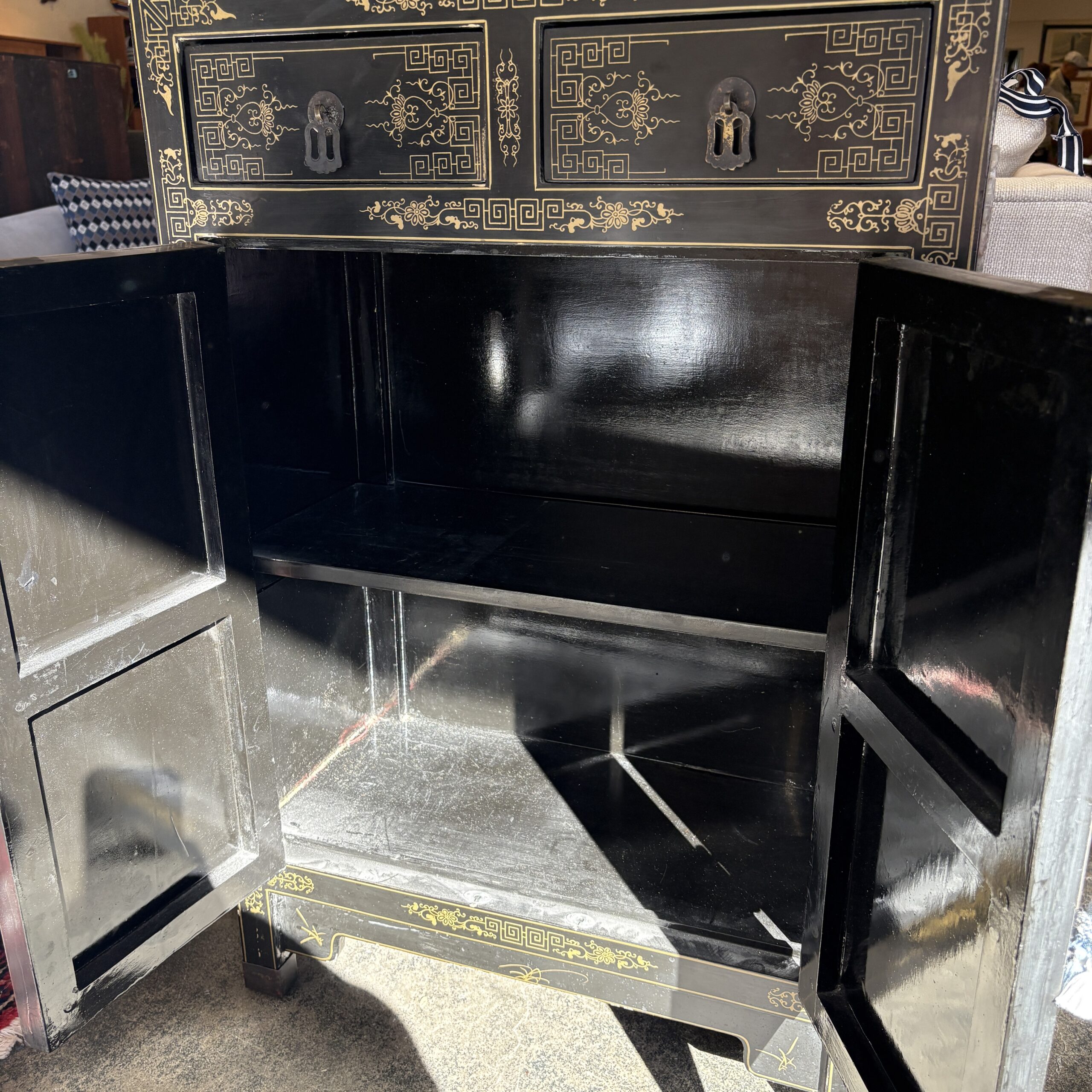 Chinese Lacquered Cabinet - Coast Consignment
