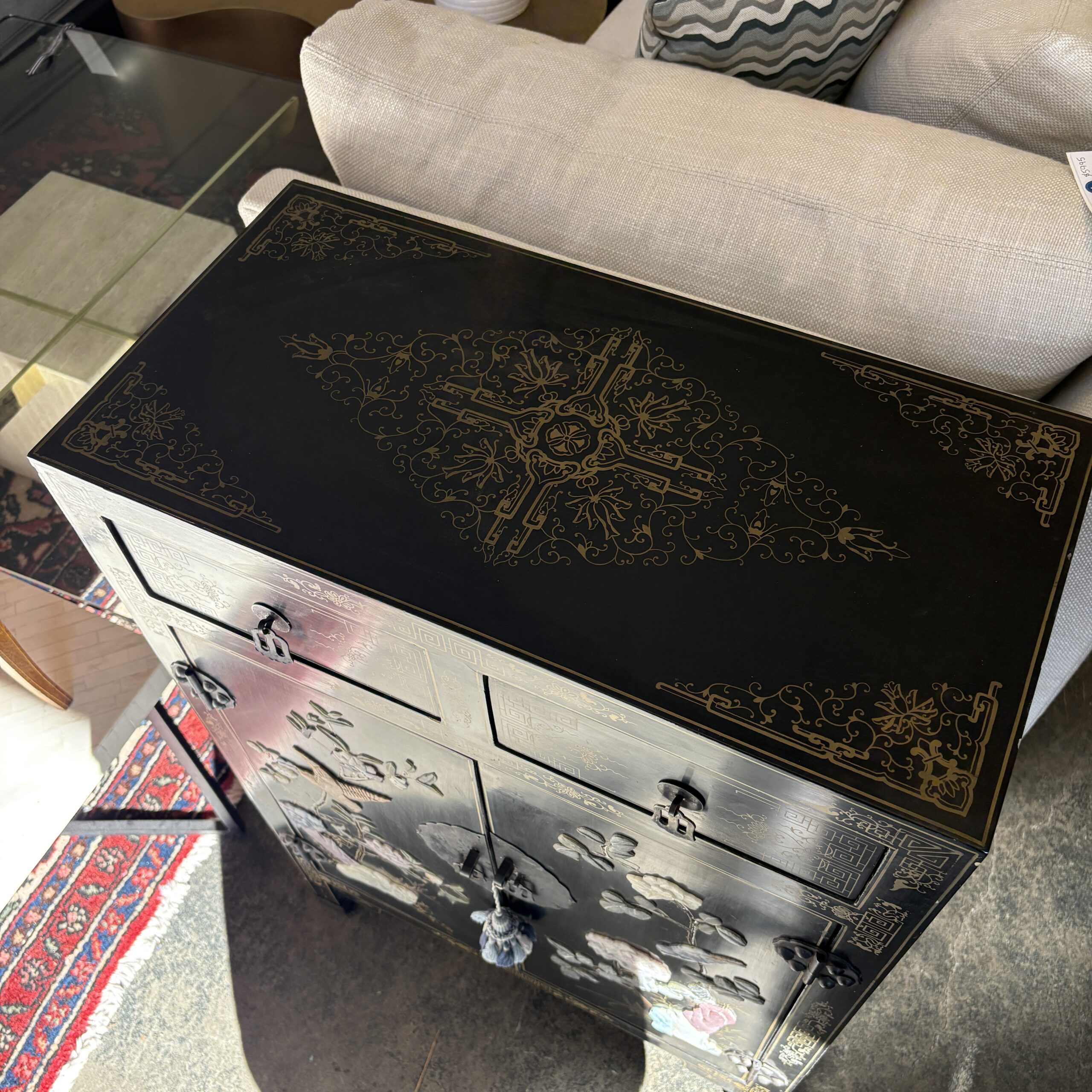 Chinese Lacquered Cabinet - Coast Consignment