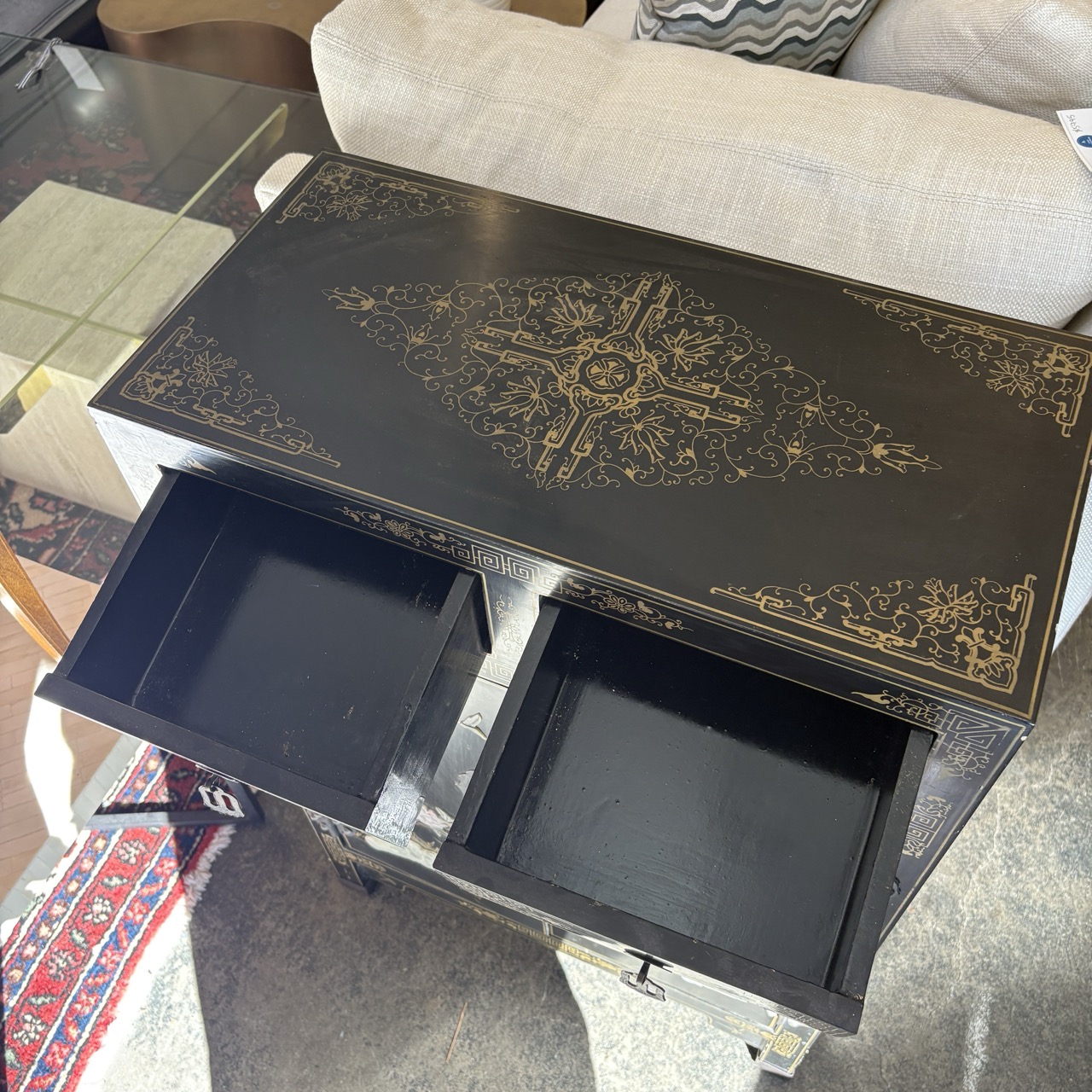 Chinese Lacquered Cabinet - Coast Consignment