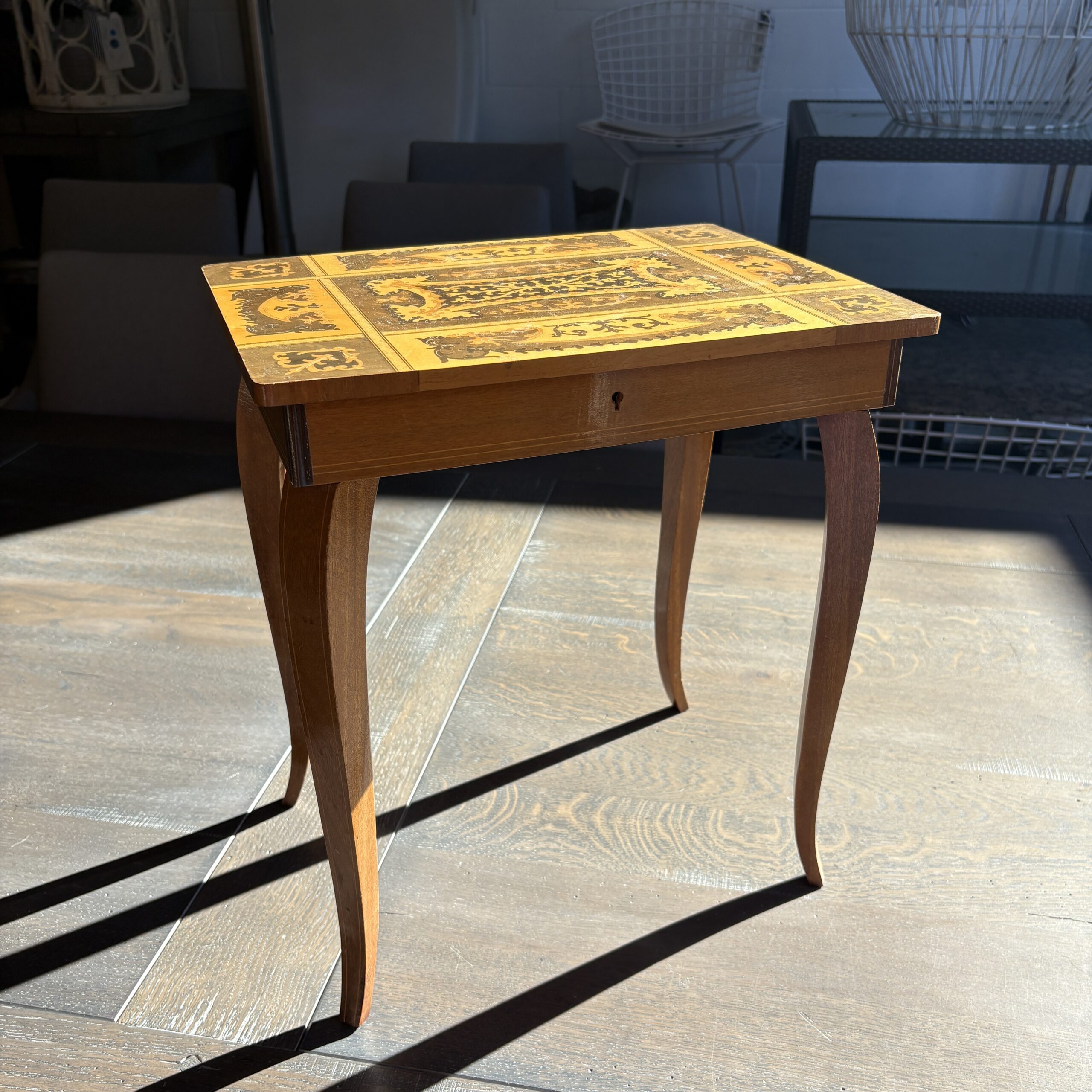 Inlay Jewelry Table &amp; Music Box - Coast Consignment
