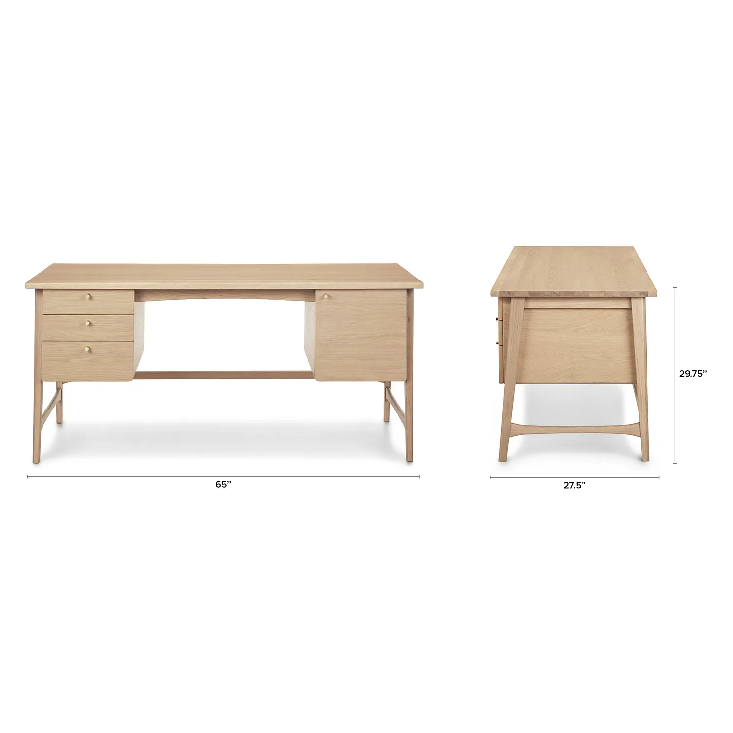 White Oak Executive Desk - Coast Consignment