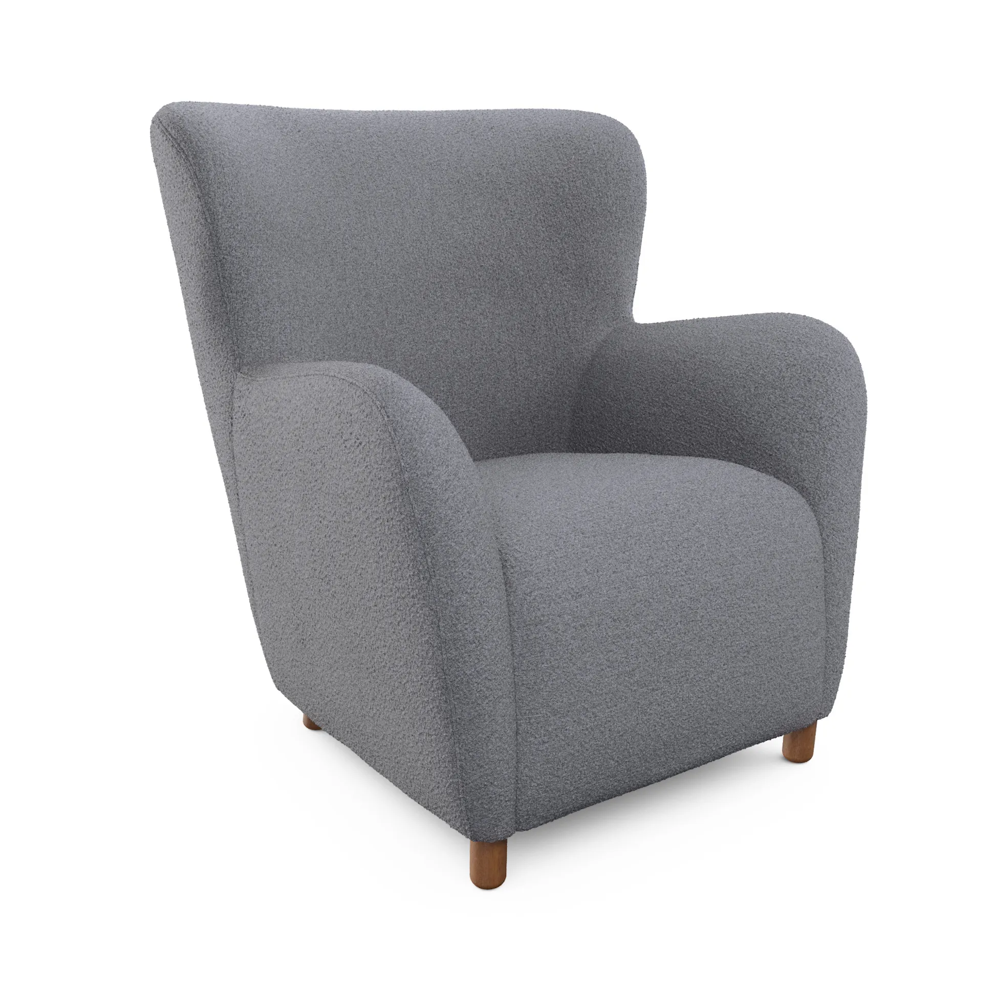 Bijou Gray Bouclé Lounge Chair - Coast Consignment - image 1
