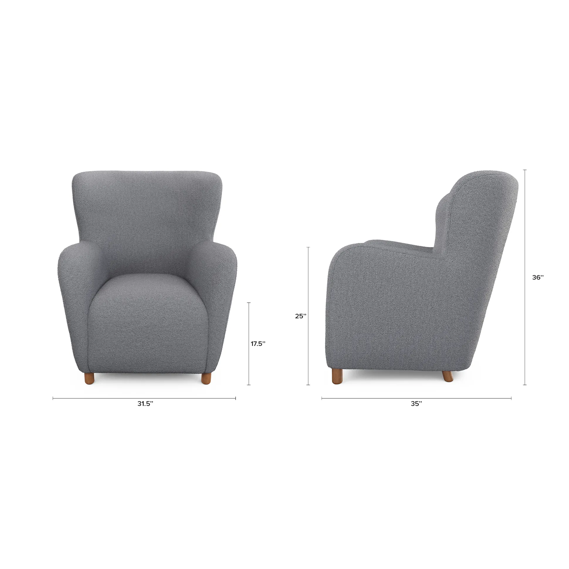Bijou Gray Bouclé Lounge Chair - Coast Consignment