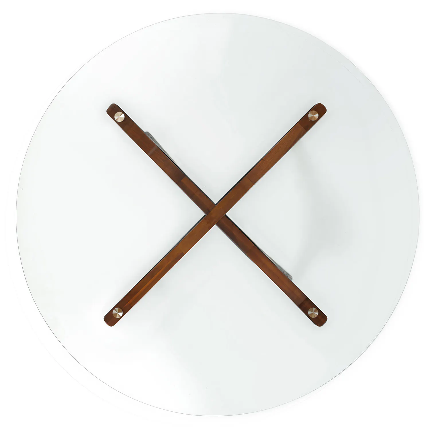 Glass Dining Table with Walnut Legs - Coast Consignment