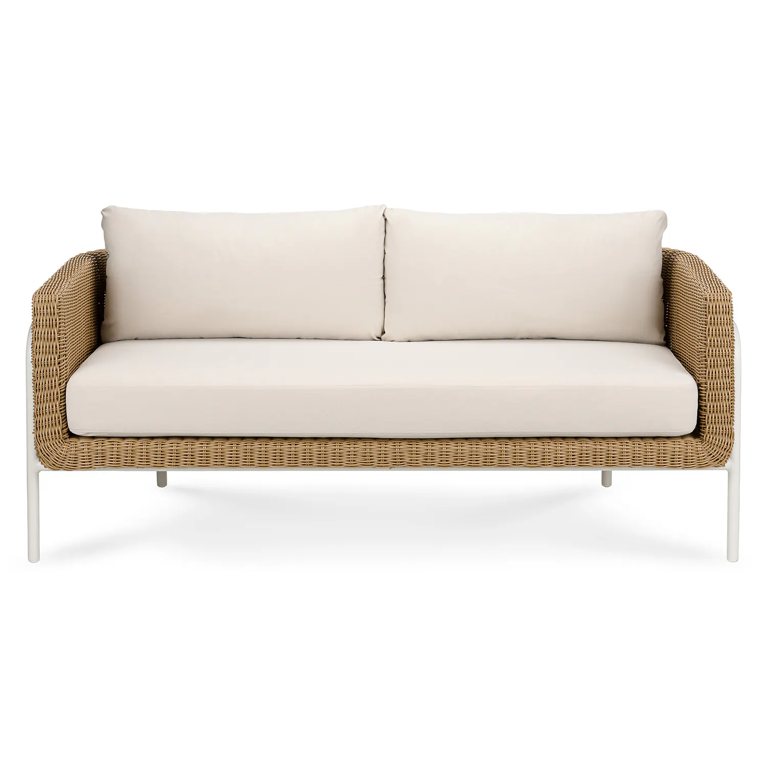 Dravite Ivory Outdoor Loveseat - Coast Consignment