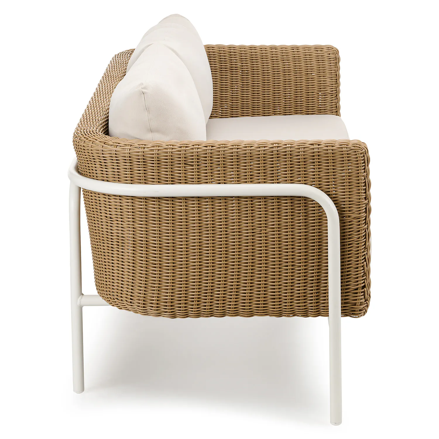 Dravite Ivory Outdoor Loveseat - Coast Consignment