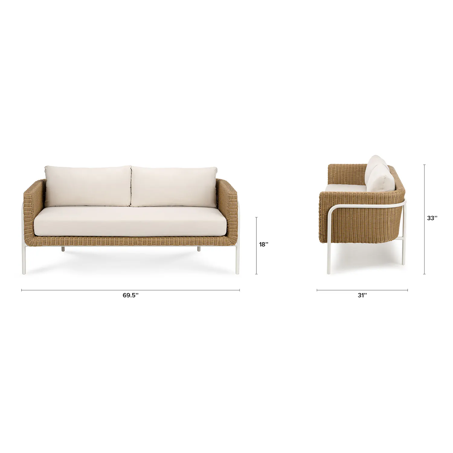 Dravite Ivory Outdoor Loveseat - Coast Consignment