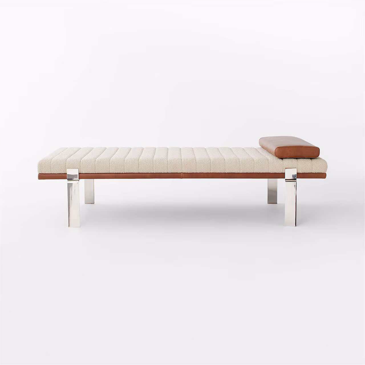 CB2 'Canale' Bouclé and Leather Upholstered Daybed - Coast Consignment - image 1