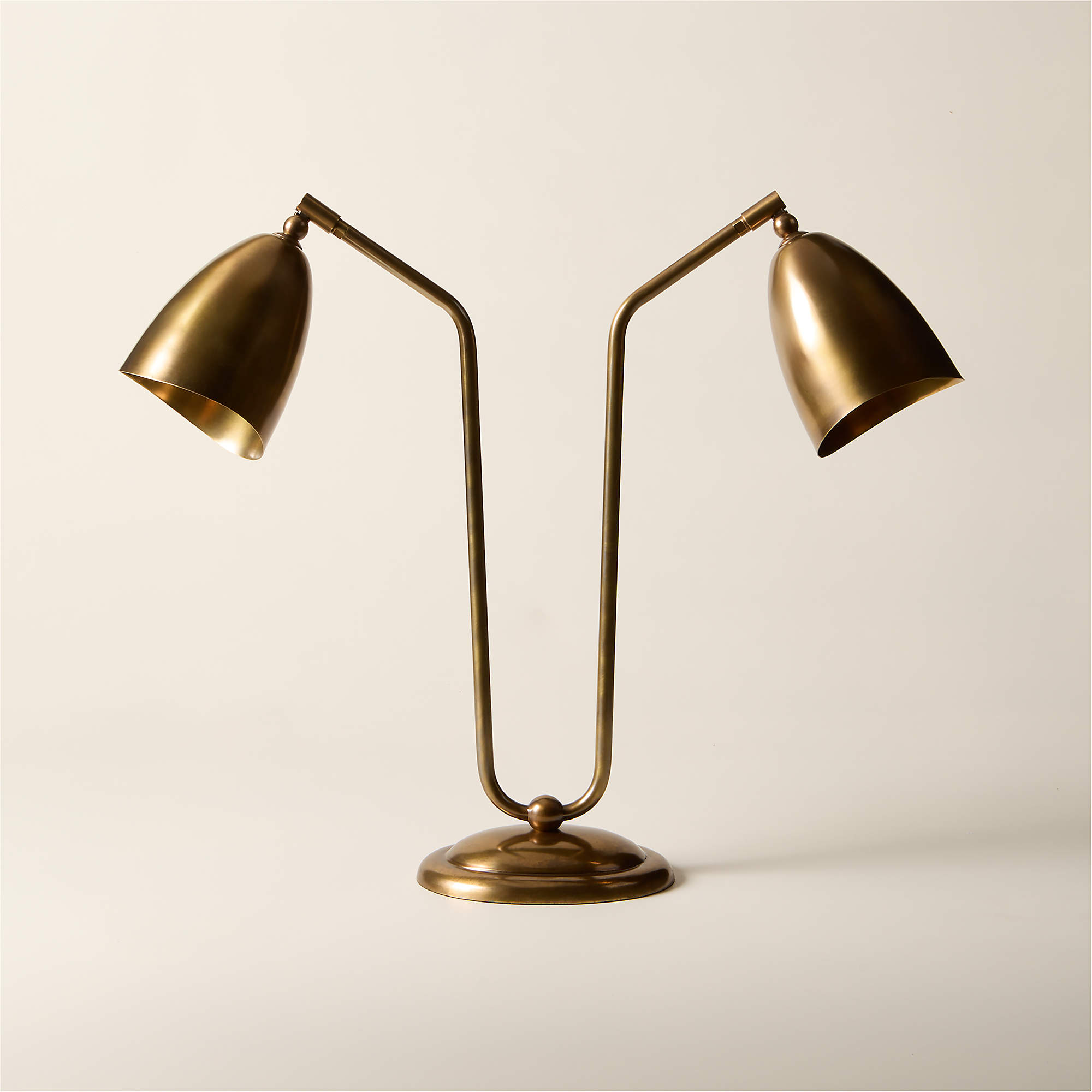 CB2 'Forna' 2-Light Aged Brass Table Lamp - Coast Consignment
