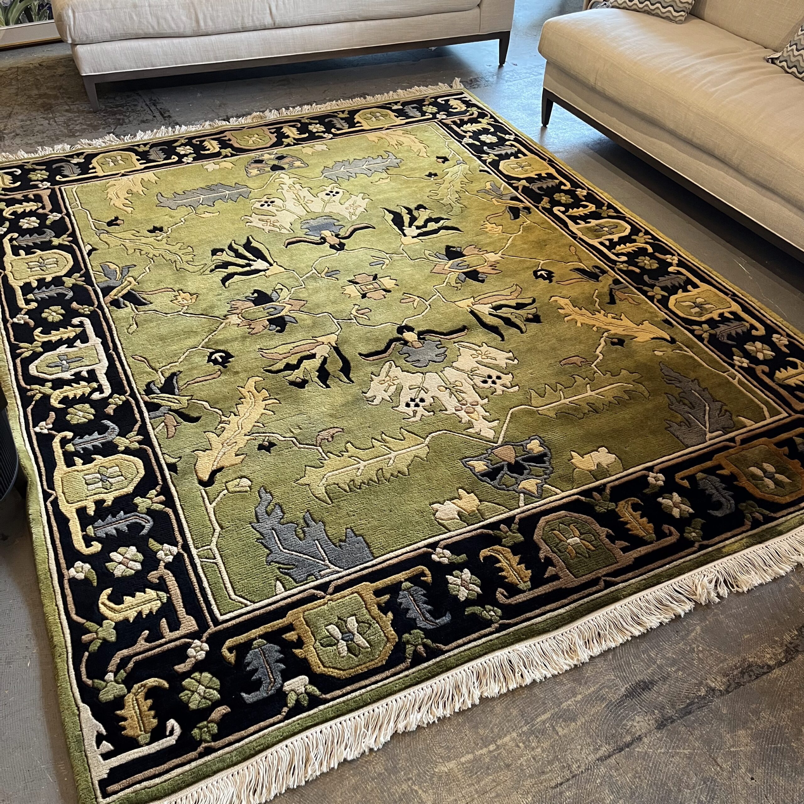 Oushak 'Lhasa' Wool Rug - 7'11x9'8 - Coast Consignment