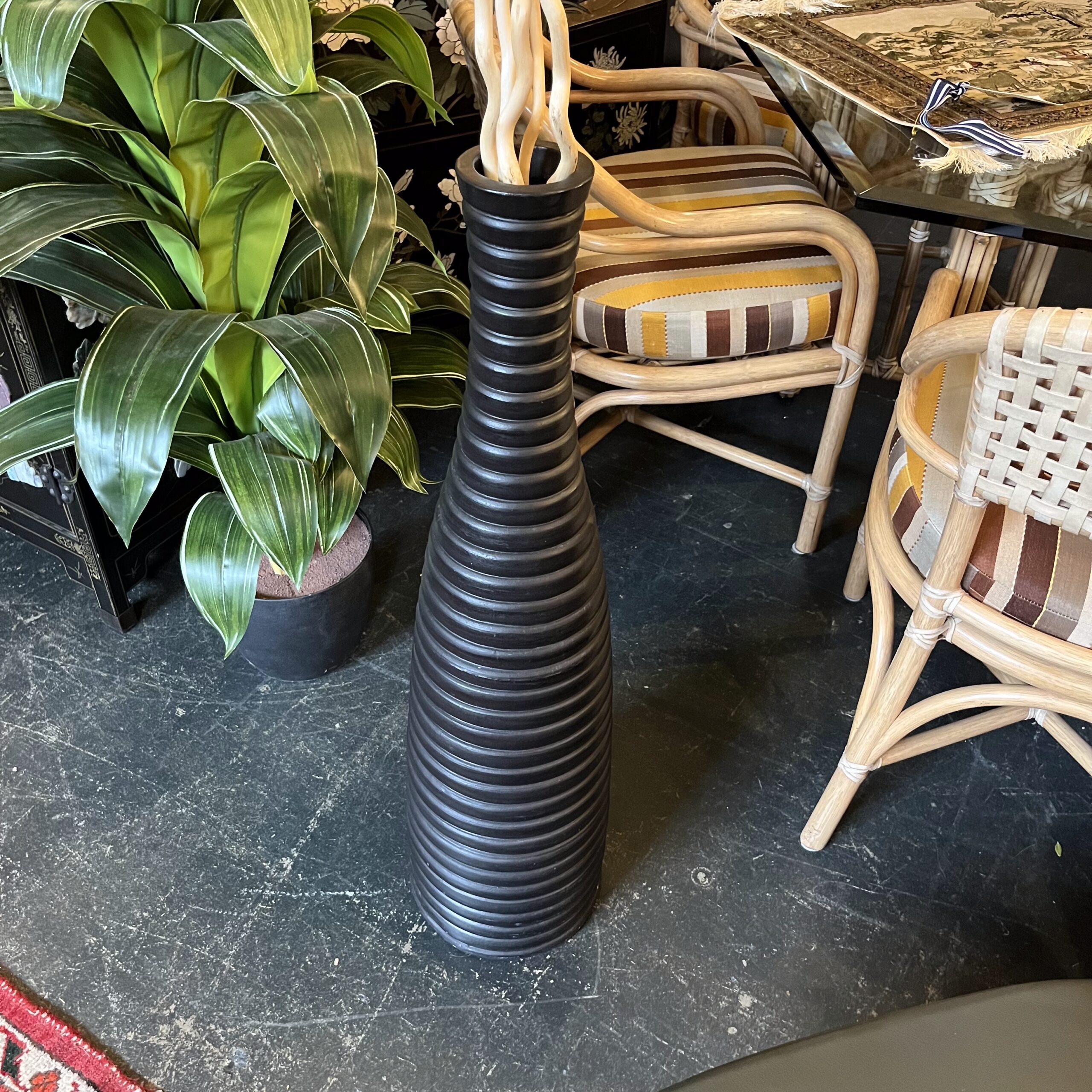 Tall Ribbed Floor Vase - Coast Consignment