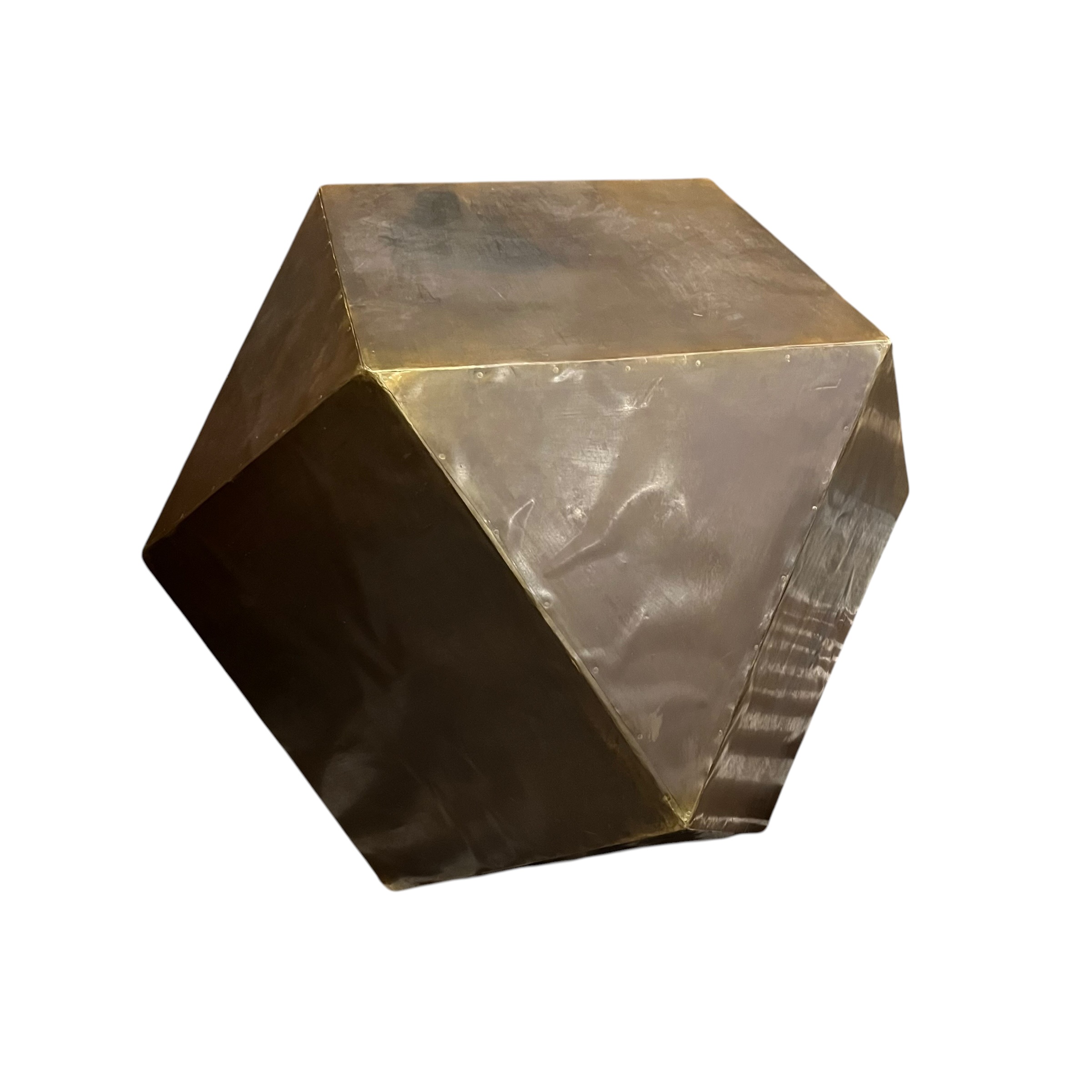Safavieh Astrid Copper Faceted Side Table - Coast Consignment - image 1