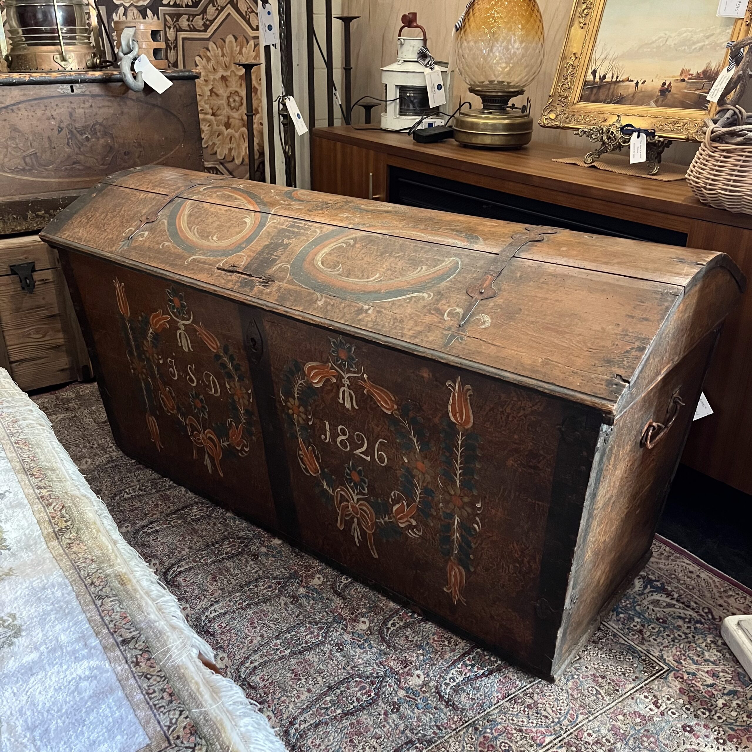 Antique Swedish Bridal Trunk - Coast Consignment