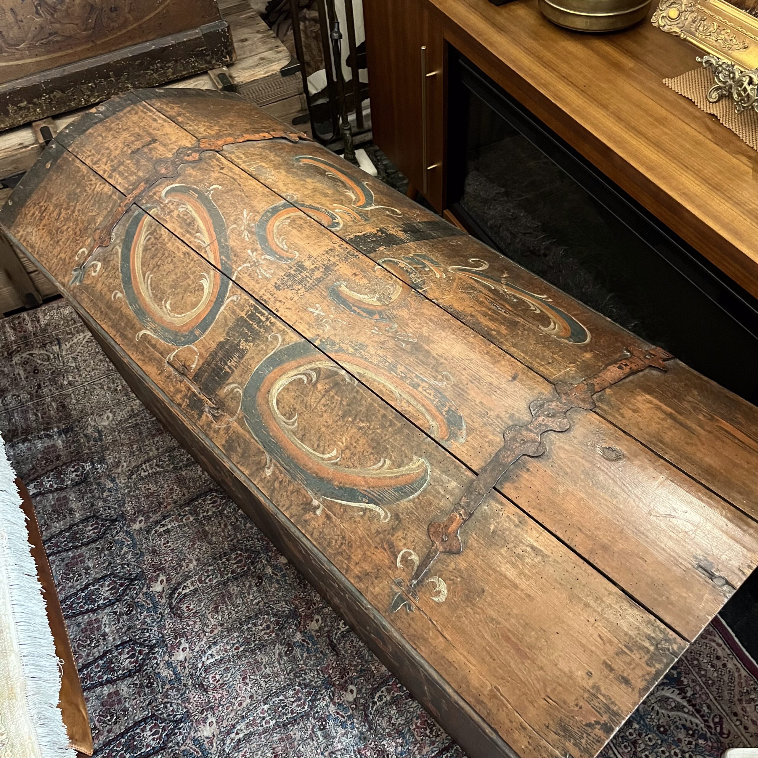 Antique Swedish Bridal Trunk - Coast Consignment