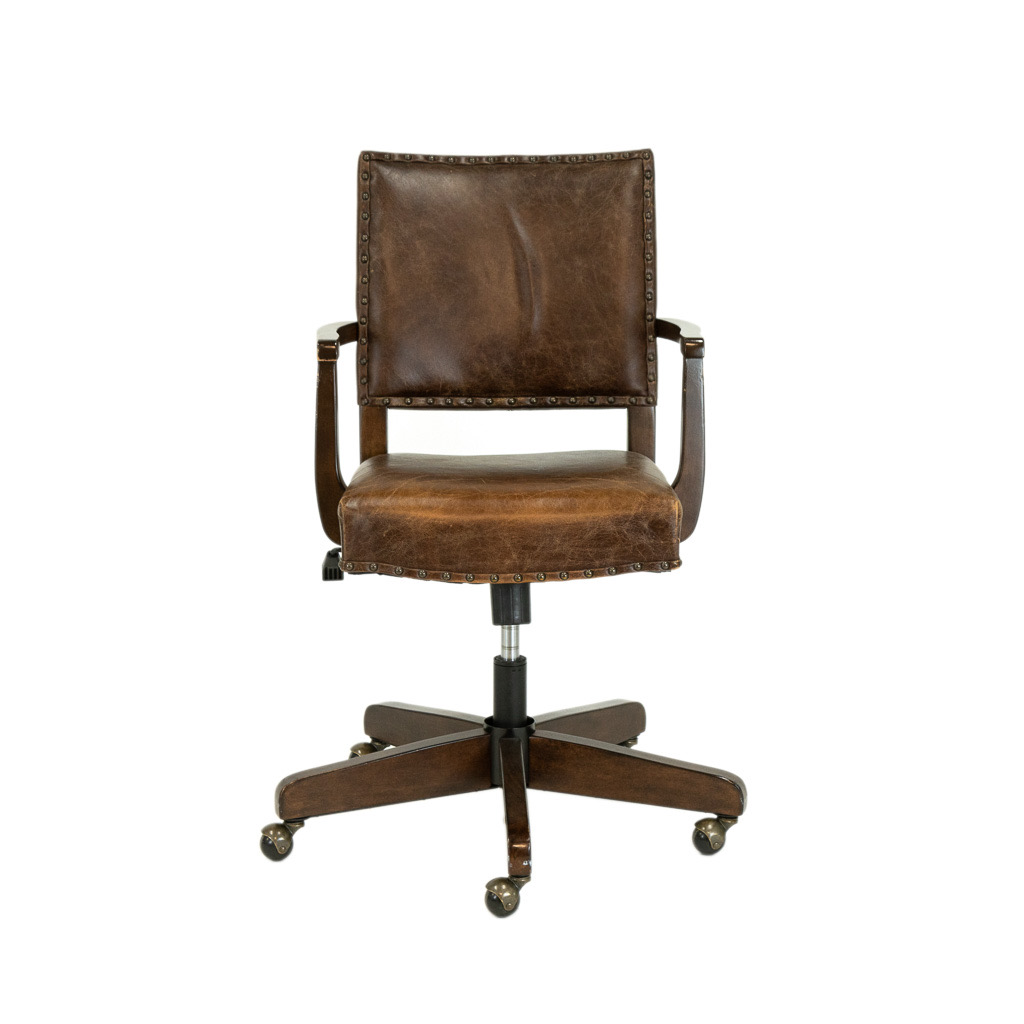 Pottery Barn 'Manchester' Leather Desk Chair - Coast Consignment