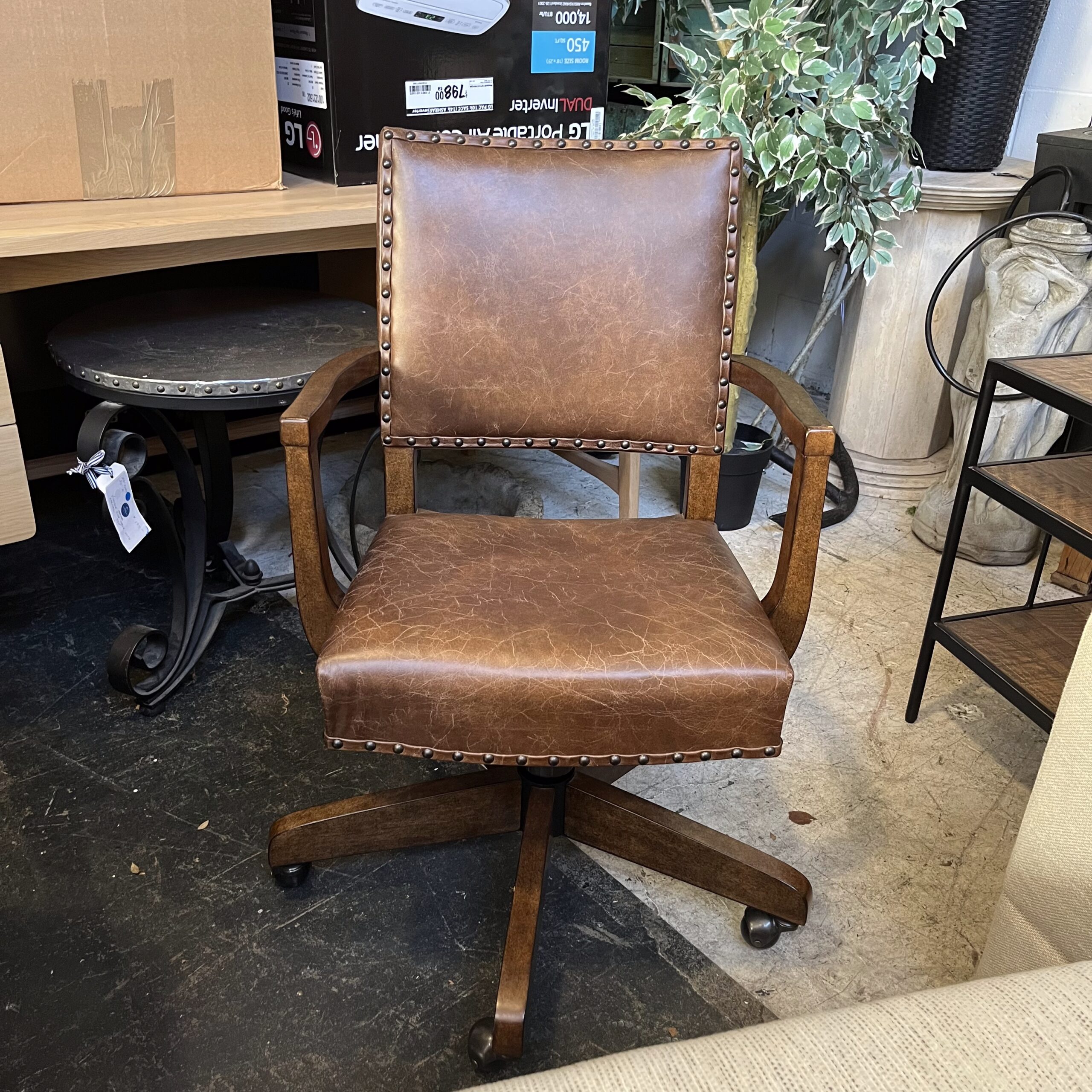 Pottery Barn 'Manchester' Leather Desk Chair - Coast Consignment
