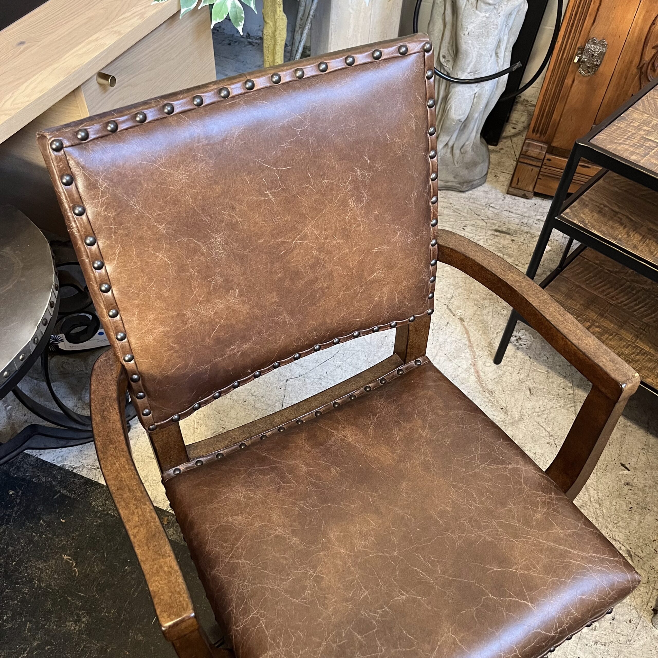 Pottery Barn 'Manchester' Leather Desk Chair - Coast Consignment