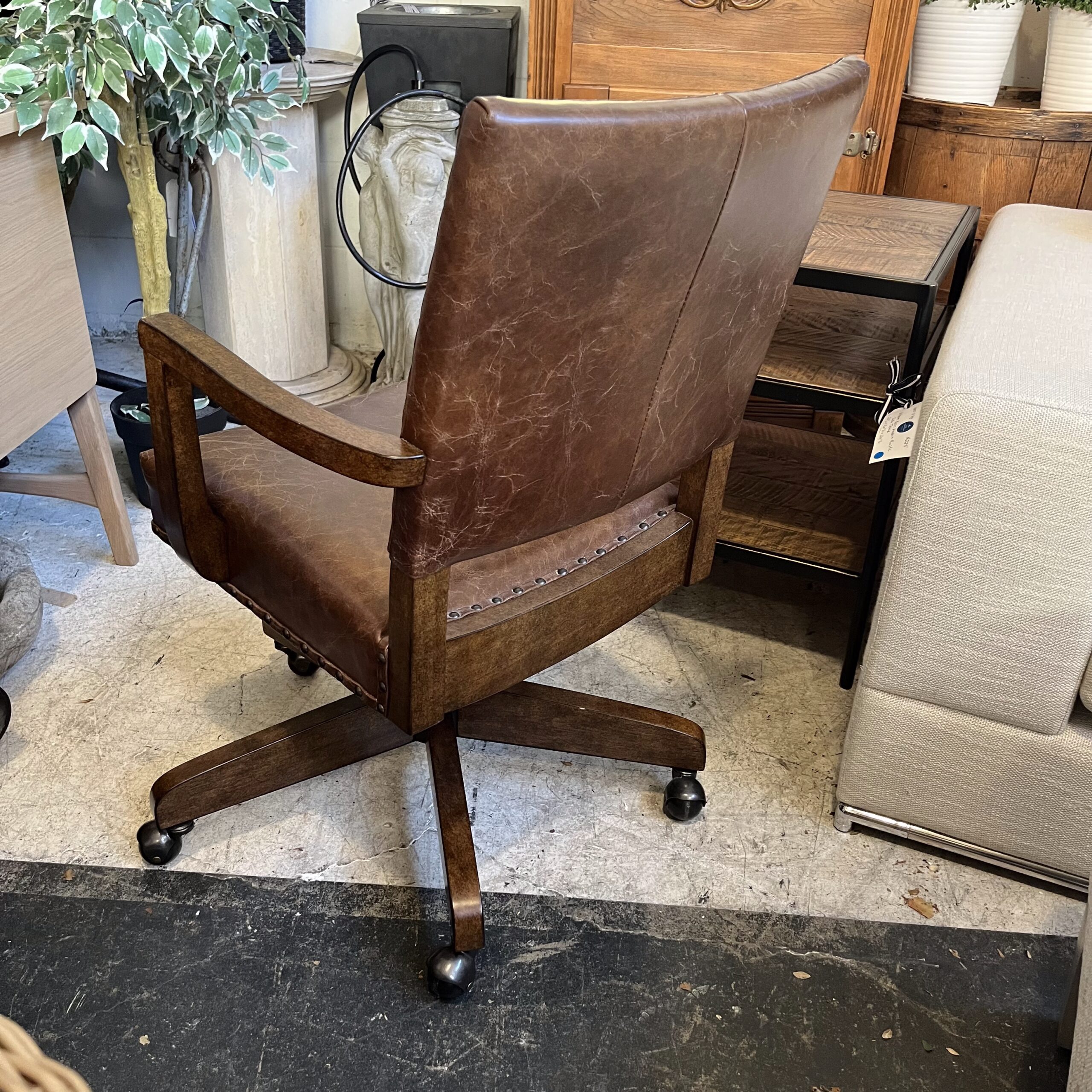 Pottery Barn 'Manchester' Leather Desk Chair - Coast Consignment