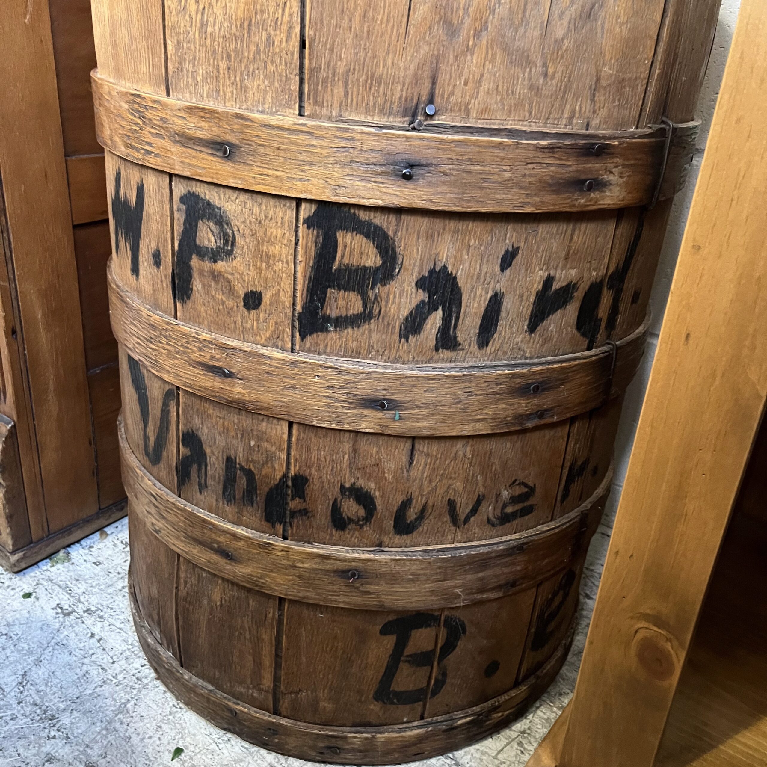 Antique Lidded Barrel - Coast Consignment