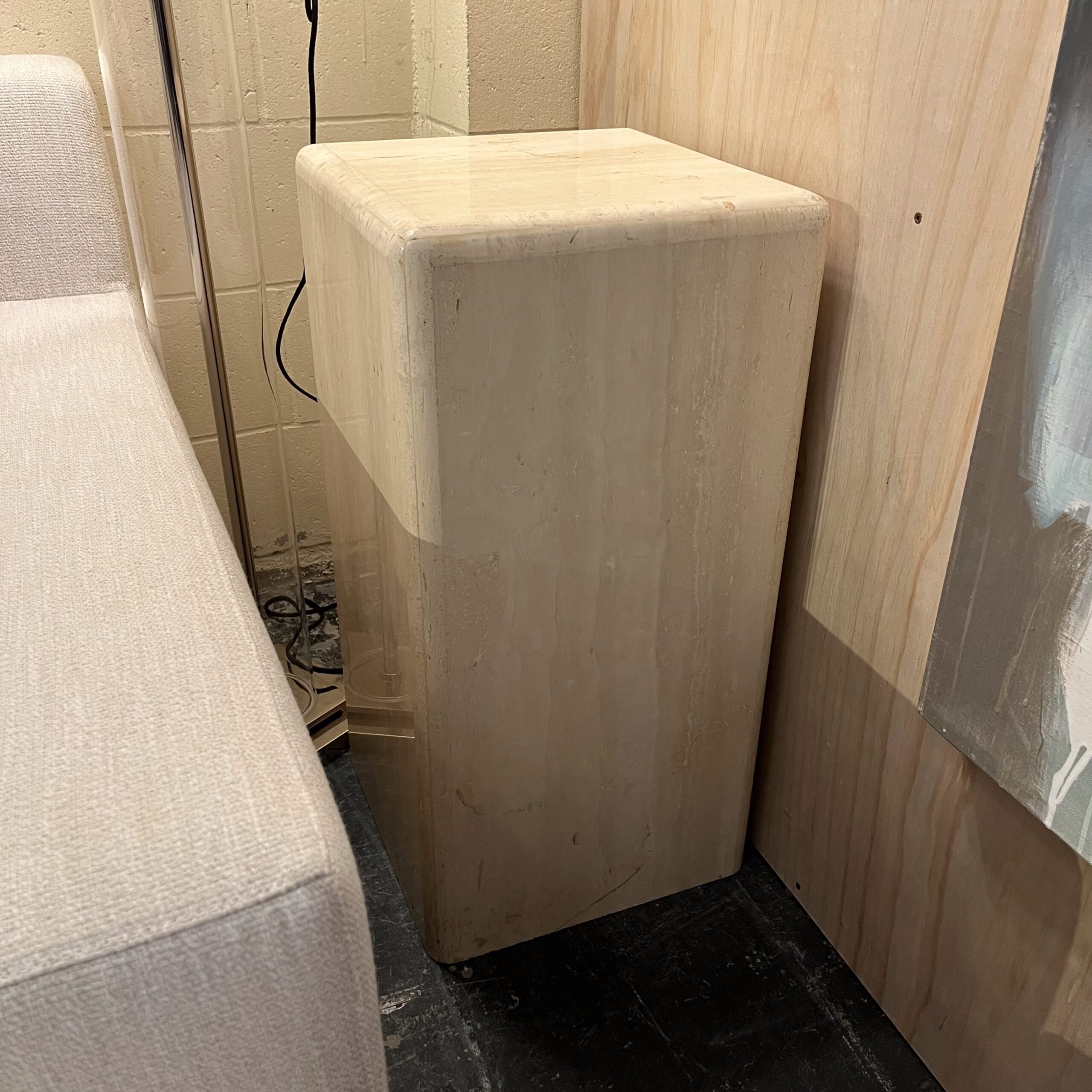Travertine Marble Plinth - Coast Consignment