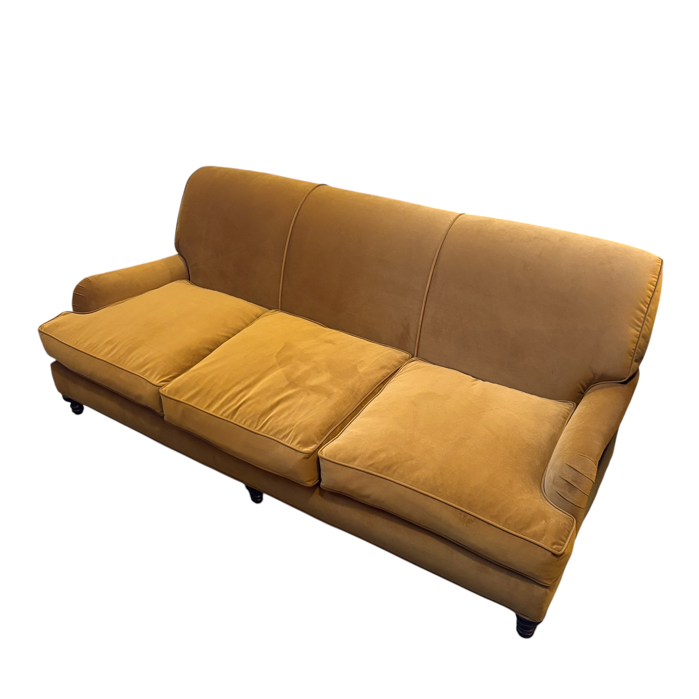 Gold Velvet "Charles of London Arm" Sofa - Coast Consignment - image 1